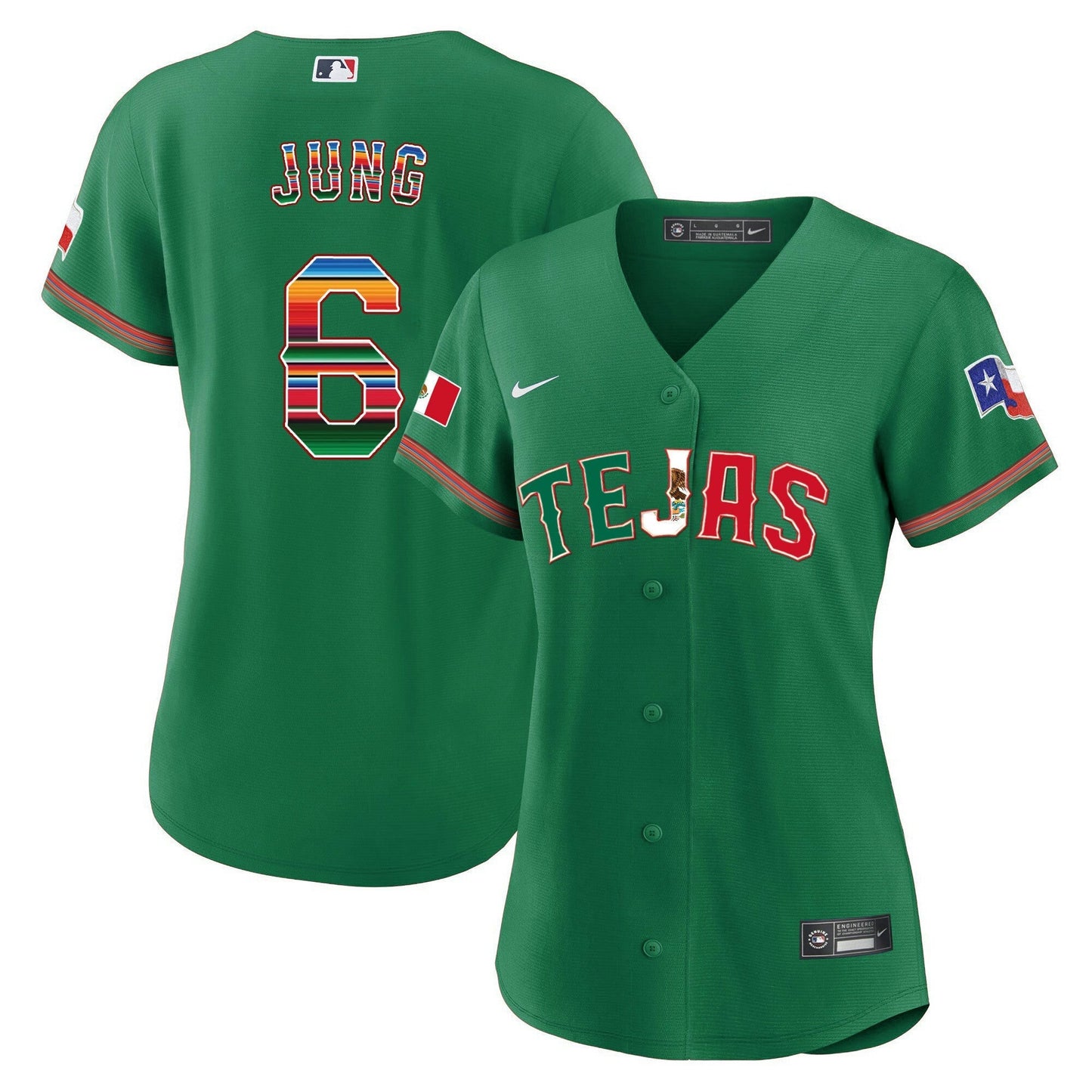Camisa MLB Women’s Texas Mexico Flag Jersey