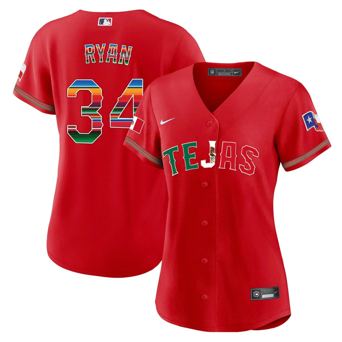 Camisa MLB Women’s Texas Mexico Flag Jersey