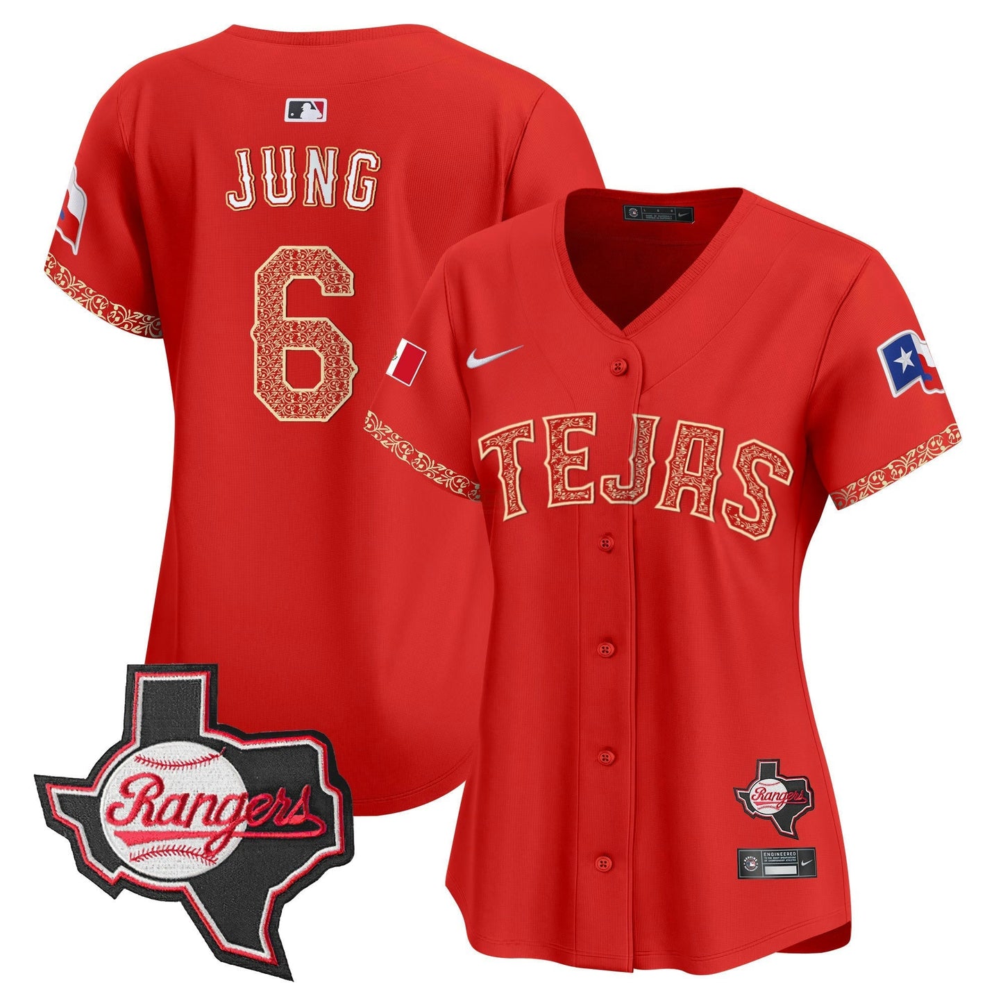 Camisa MLB Women’s Texas Mexico Texas Patch Vapor Premier Limited Jersey