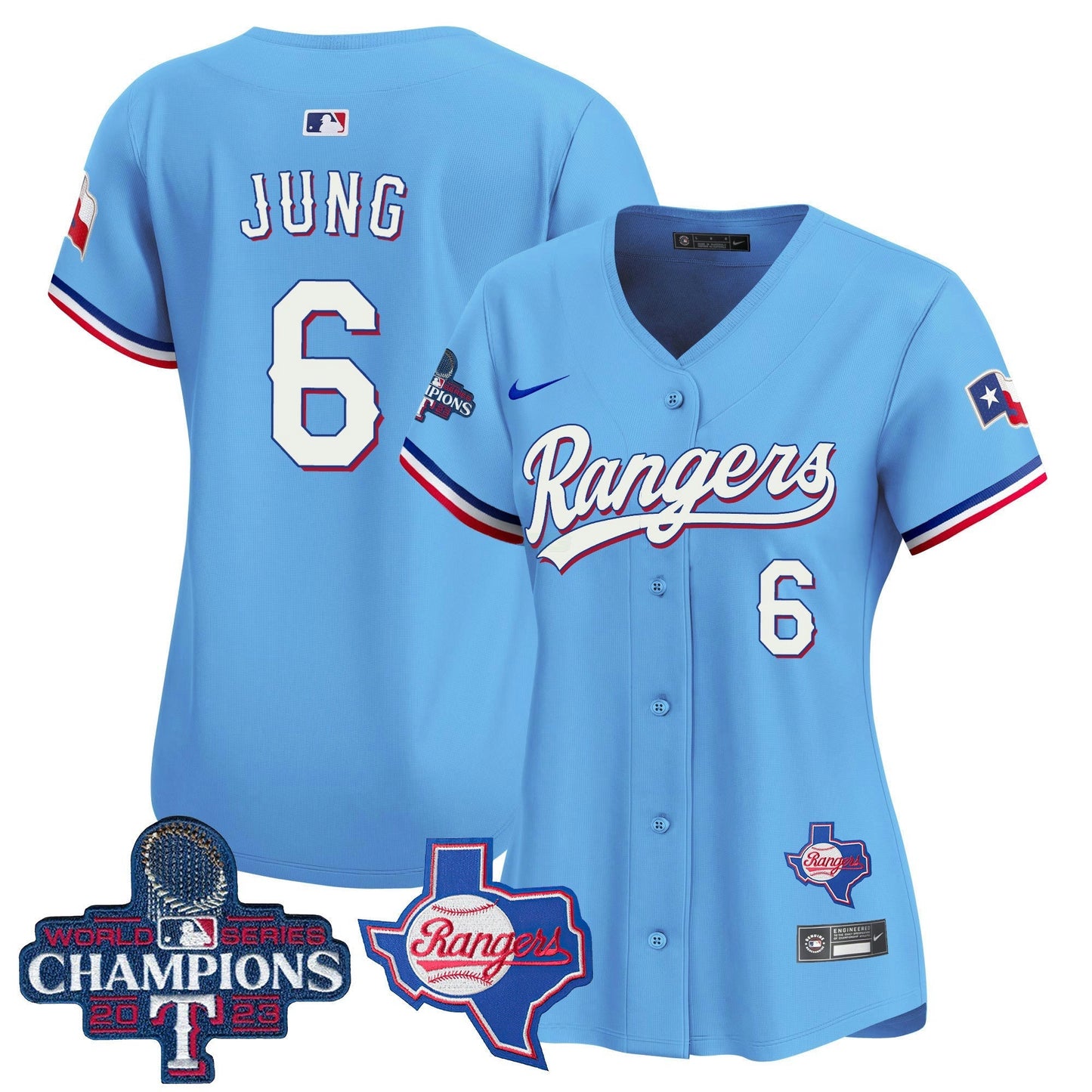 Camisa MLB Women’s Texas World Series Champions Vapor Premier Limited Jersey V2