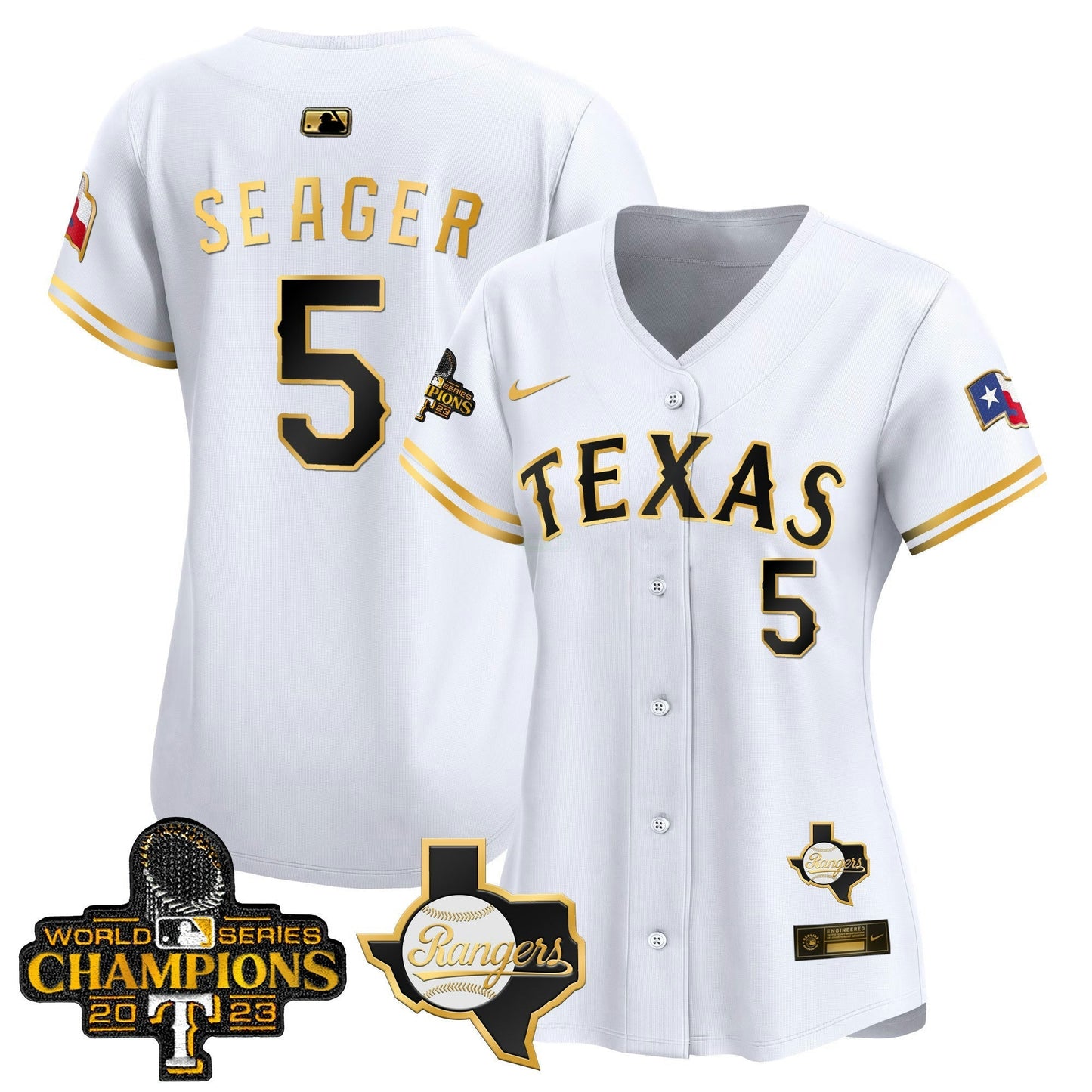 Camisa MLB Women’s Texas World Series Champions Vapor Premier Limited Jersey V2