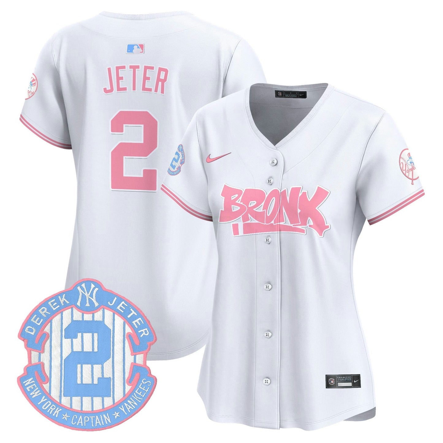 Camisa MLB Women’s The Bronx Graffiti Bubblegum Pink Vapor Premier Limited Jersey