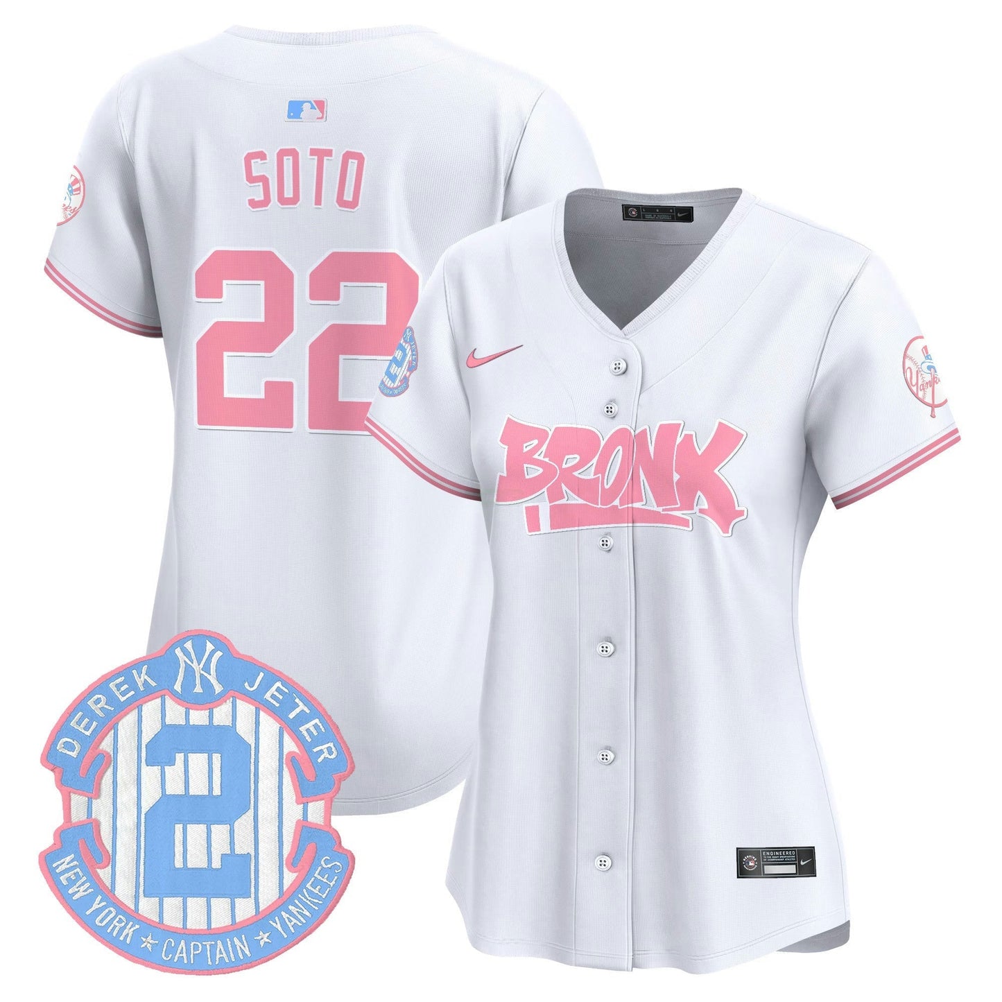 Camisa MLB Women’s The Bronx Graffiti Bubblegum Pink Vapor Premier Limited Jersey