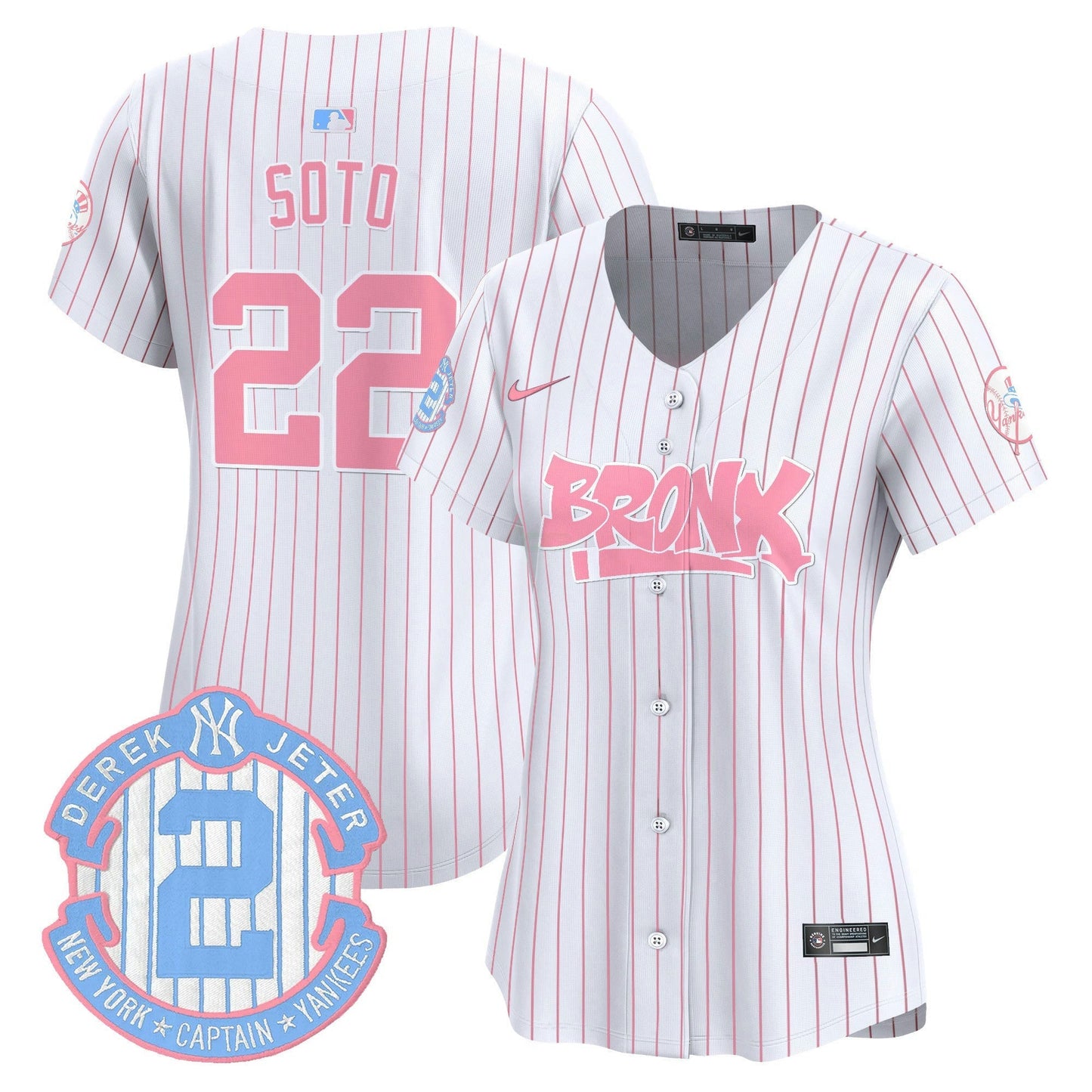 Camisa MLB Women’s The Bronx Graffiti Bubblegum Pink Vapor Premier Limited Jersey