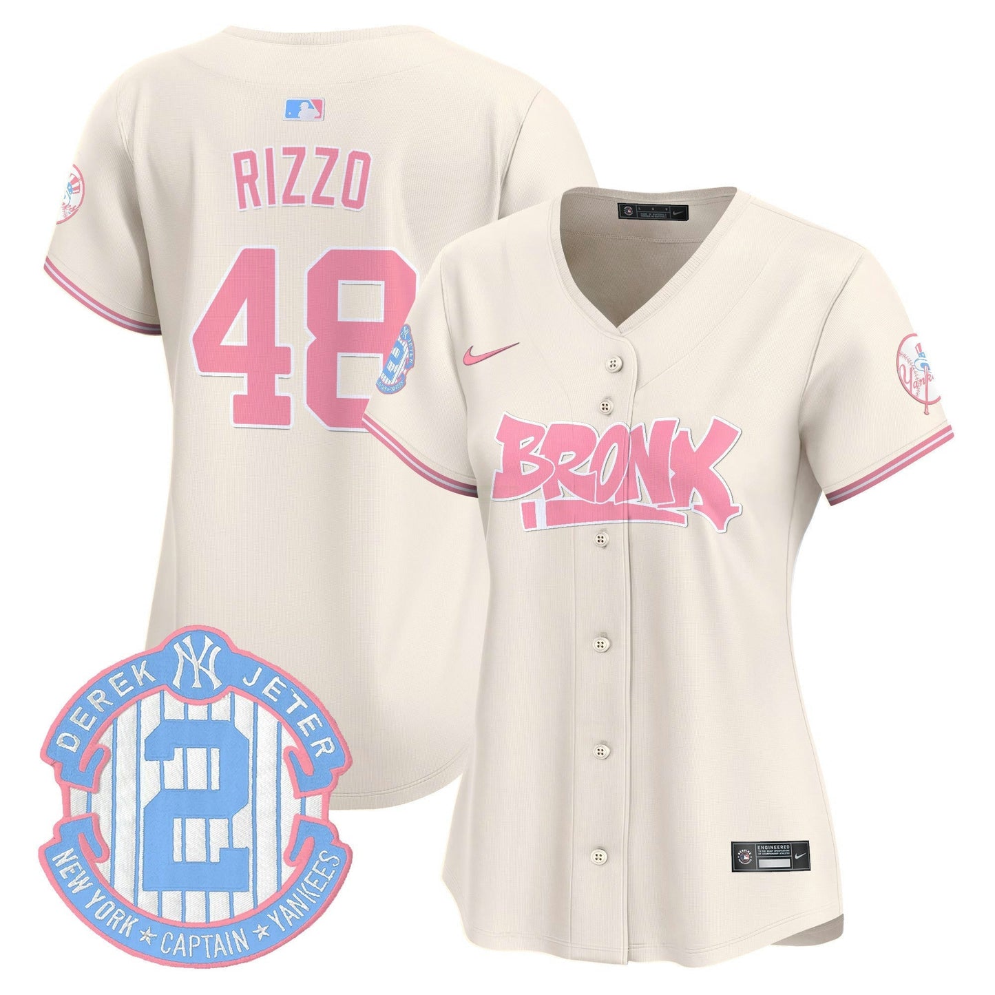 Camisa MLB Women’s The Bronx Graffiti Bubblegum Pink Vapor Premier Limited Jersey