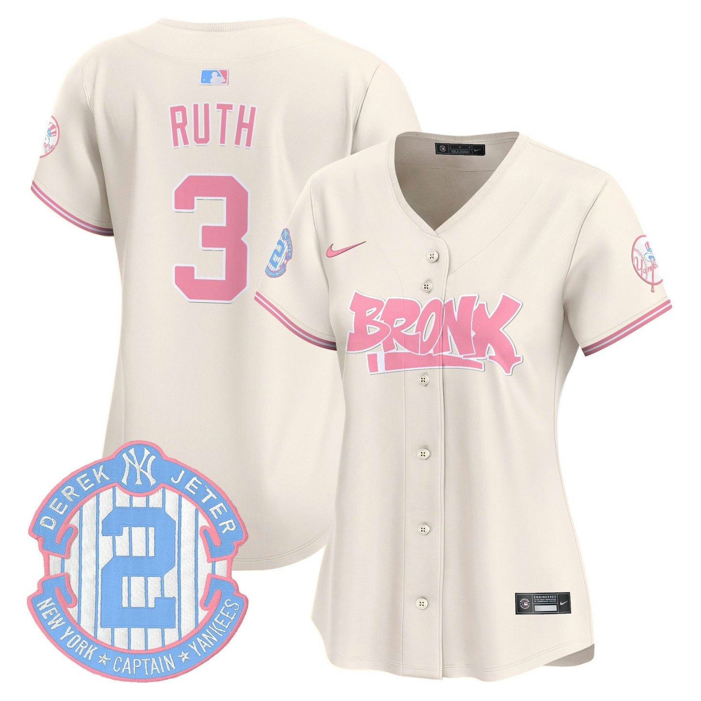 Camisa MLB Women’s The Bronx Graffiti Bubblegum Pink Vapor Premier Limited Jersey