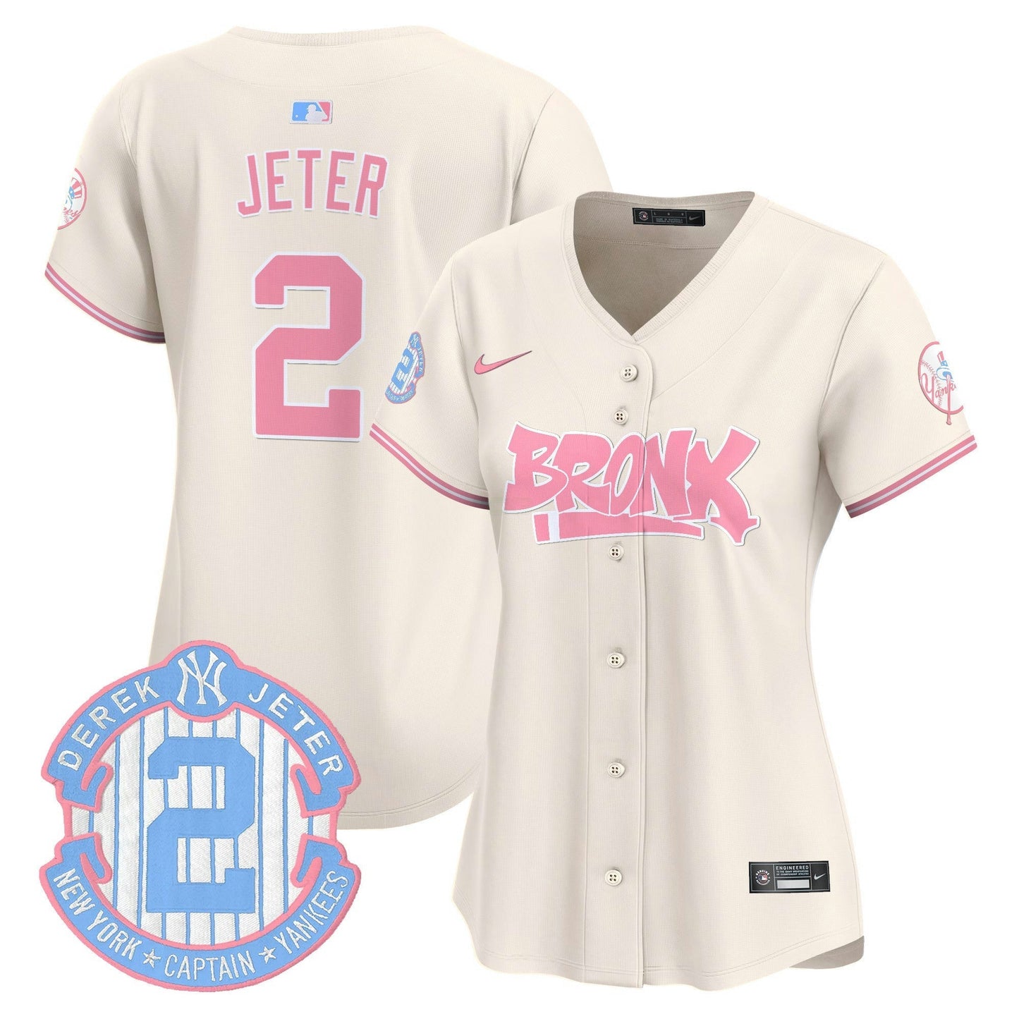 Camisa MLB Women’s The Bronx Graffiti Bubblegum Pink Vapor Premier Limited Jersey
