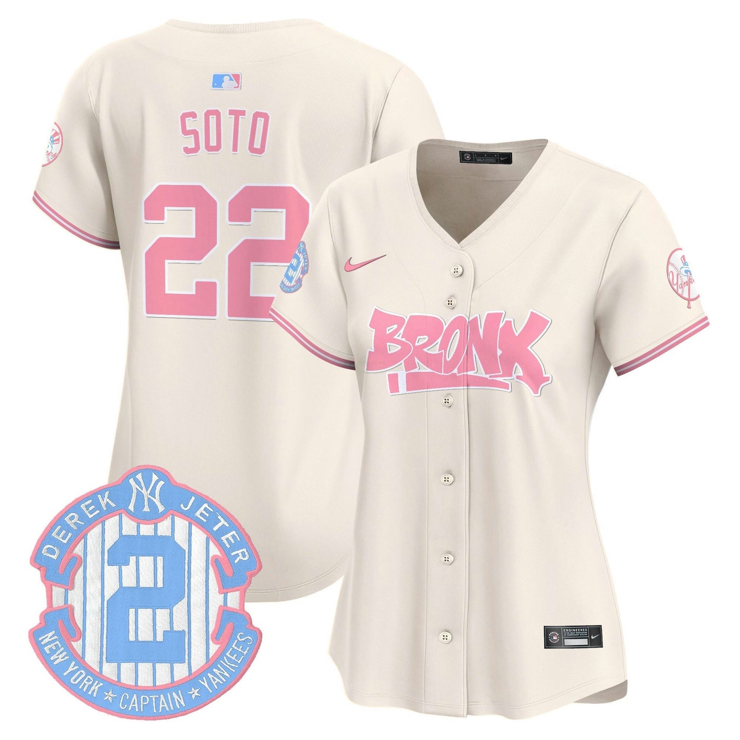Camisa MLB Women’s The Bronx Graffiti Bubblegum Pink Vapor Premier Limited Jersey