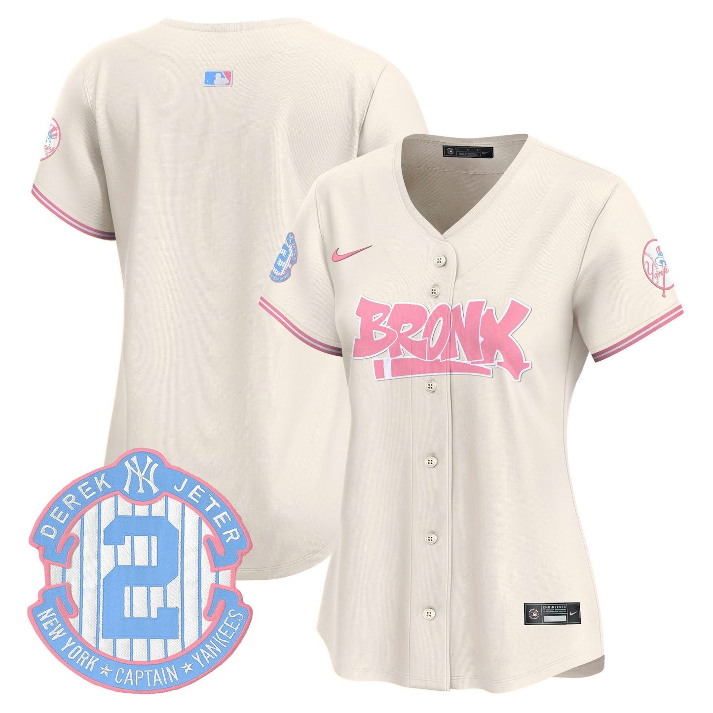 Camisa MLB Women’s The Bronx Graffiti Bubblegum Pink Vapor Premier Limited Jersey