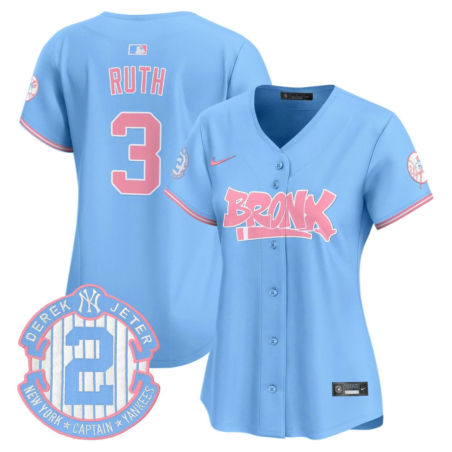 Camisa MLB Women’s The Bronx Graffiti Bubblegum Pink Vapor Premier Limited Jersey