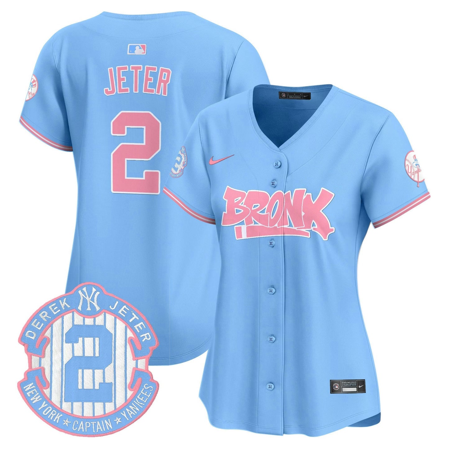 Camisa MLB Women’s The Bronx Graffiti Bubblegum Pink Vapor Premier Limited Jersey