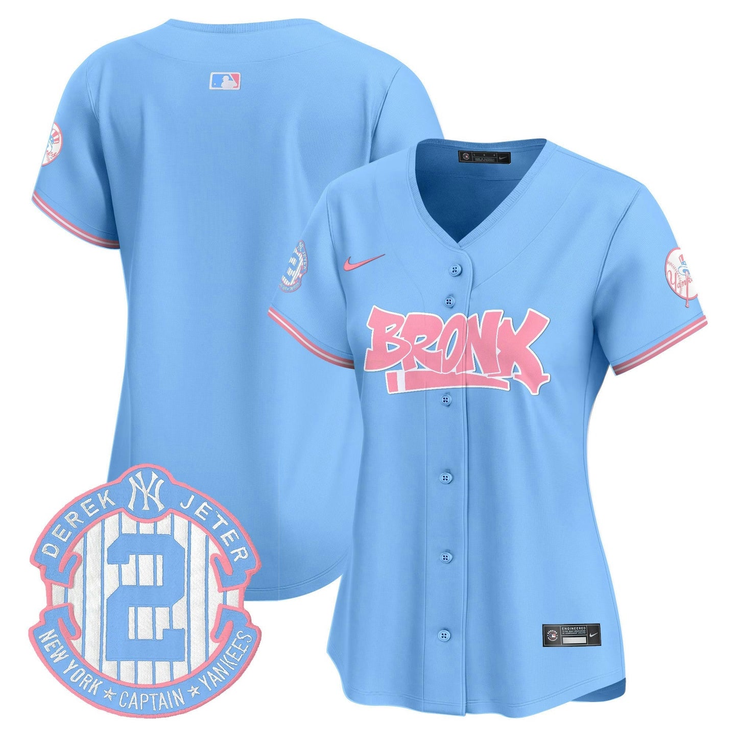 Camisa MLB Women’s The Bronx Graffiti Bubblegum Pink Vapor Premier Limited Jersey