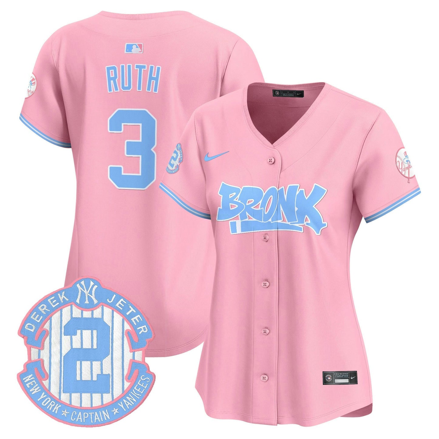 Camisa MLB Women’s The Bronx Graffiti Bubblegum Pink Vapor Premier Limited Jersey