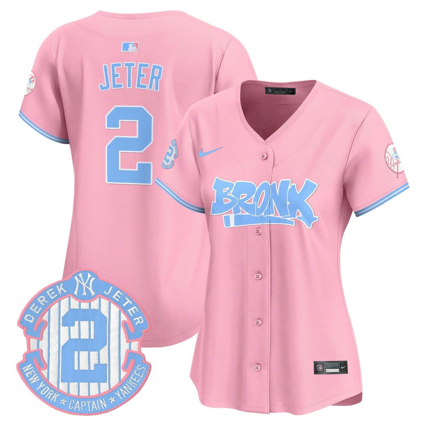 Camisa MLB Women’s The Bronx Graffiti Bubblegum Pink Vapor Premier Limited Jersey