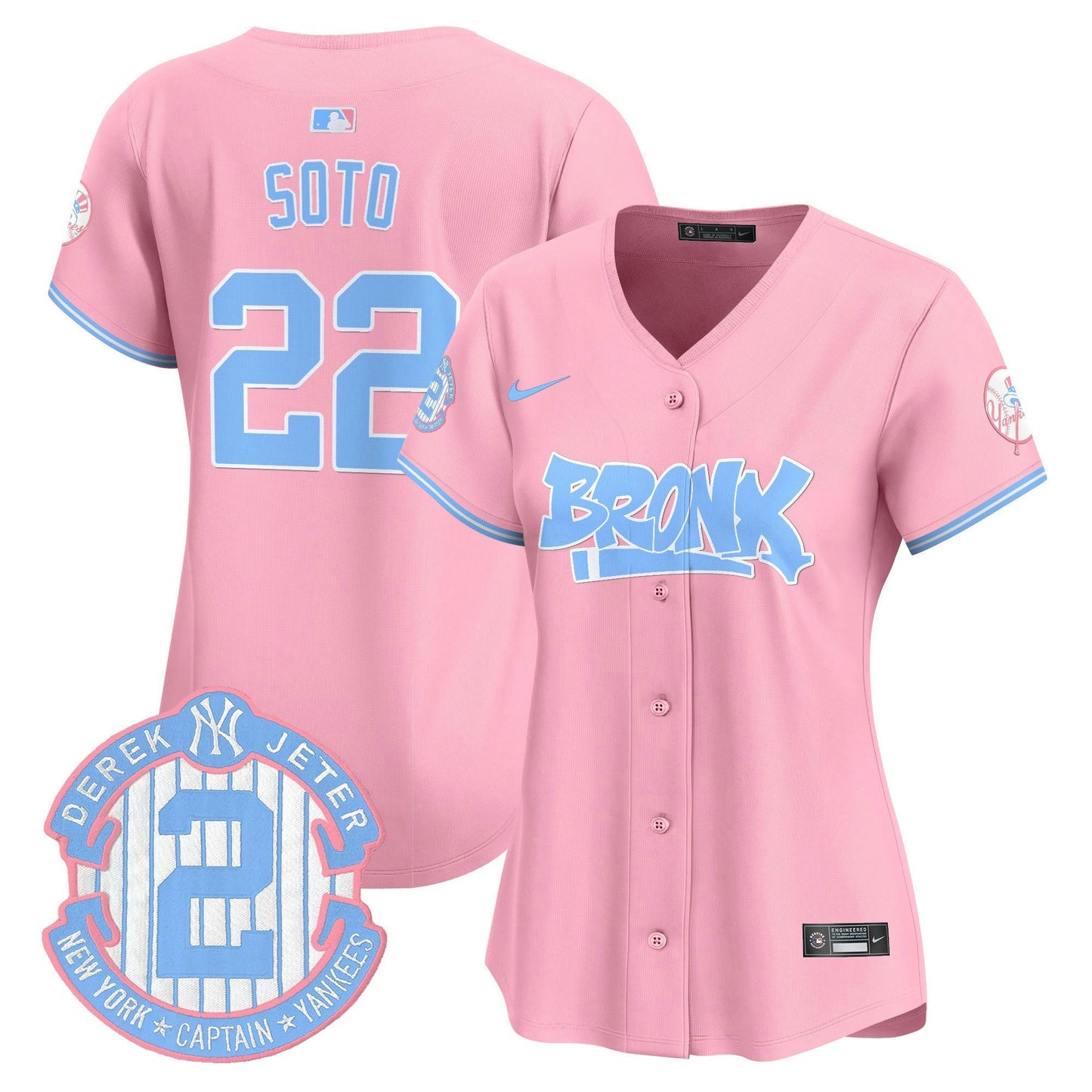 Camisa MLB Women’s The Bronx Graffiti Bubblegum Pink Vapor Premier Limited Jersey