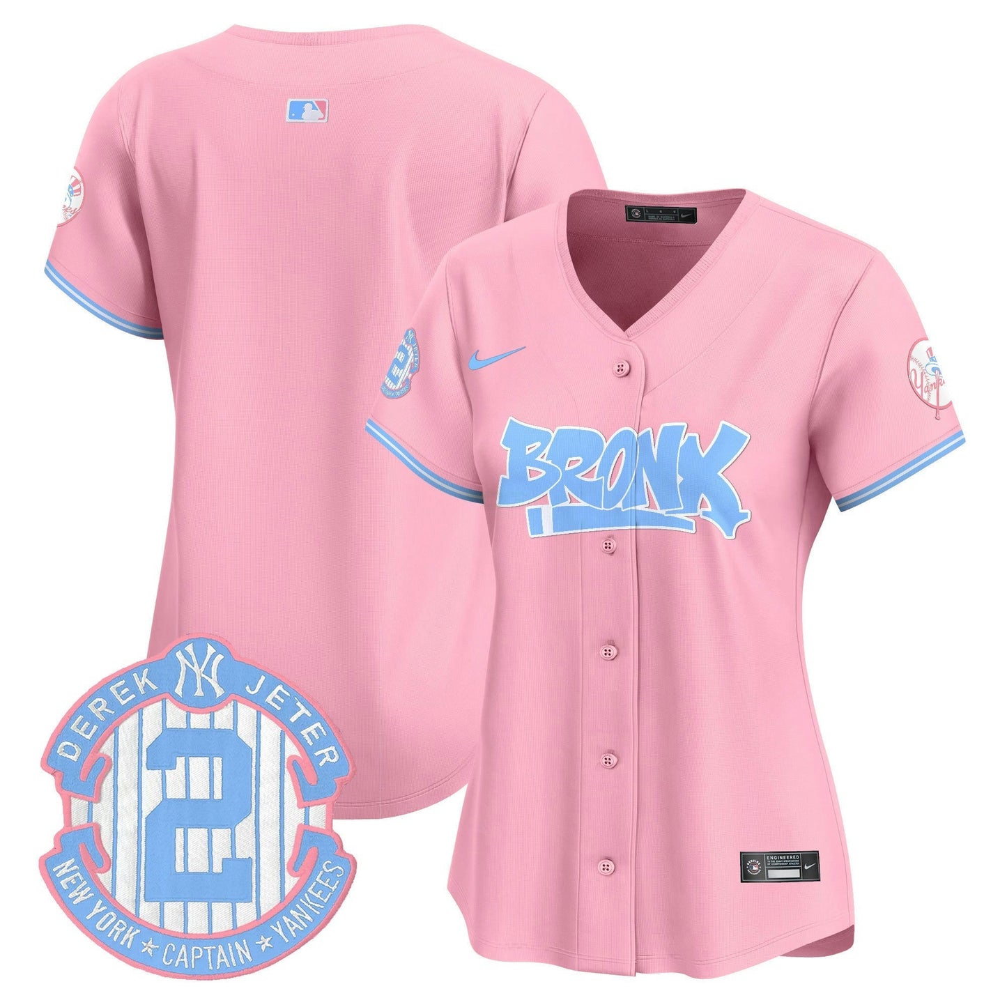 Camisa MLB Women’s The Bronx Graffiti Bubblegum Pink Vapor Premier Limited Jersey