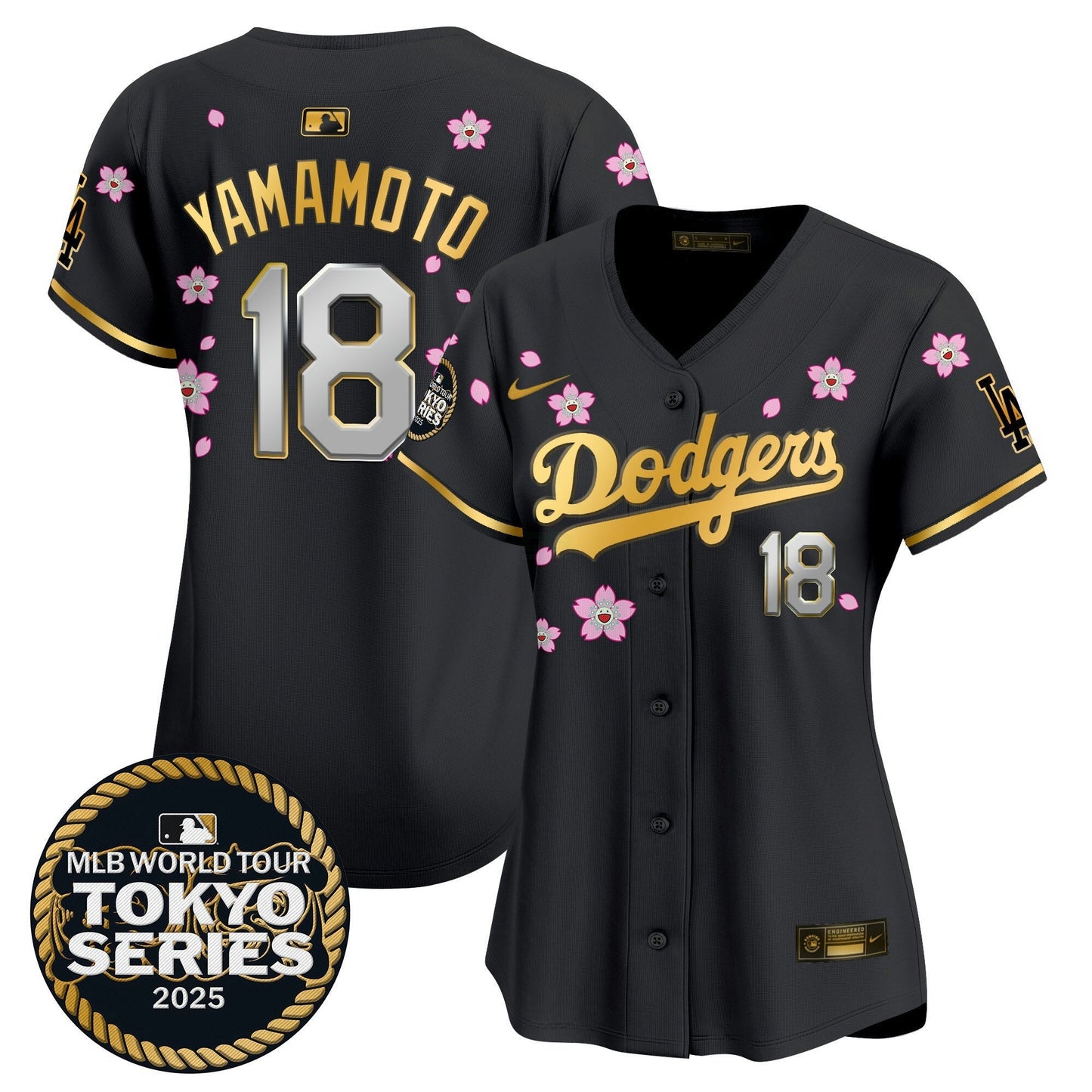 Camisa MLB Women’s Tokyo Series 2025 Dourada Trim Vapor Premier Limited Jersey V2 – Stitched