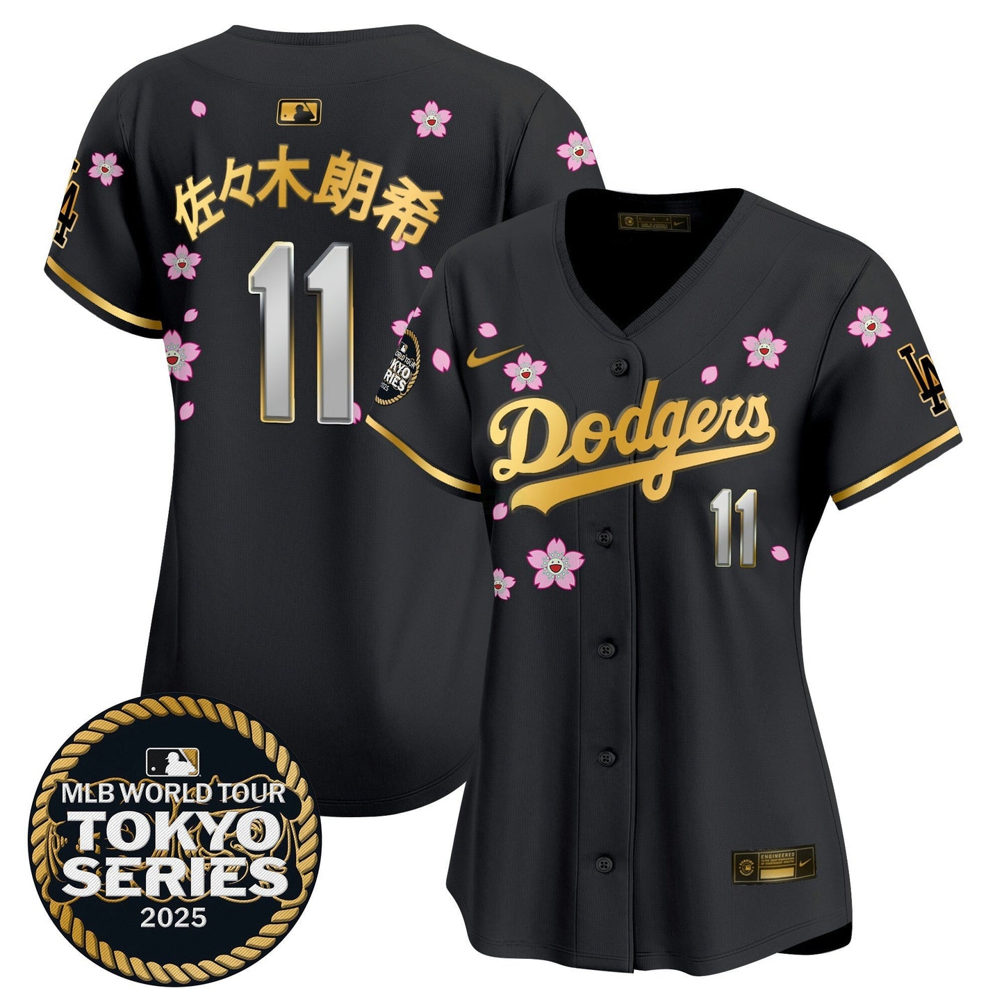 Camisa MLB Women’s Tokyo Series 2025 Dourada Trim Vapor Premier Limited Jersey V2 – Stitched