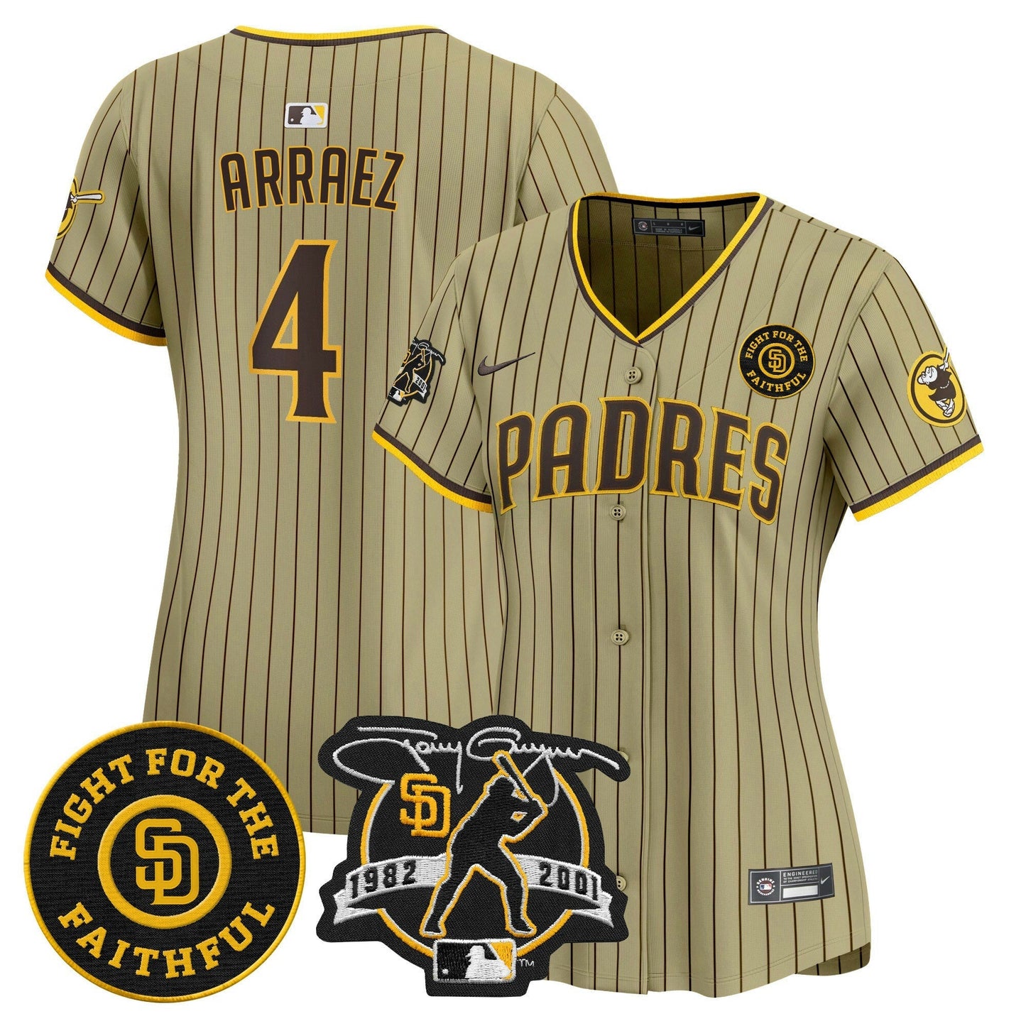 Camisa MLB Women’s Tony Gwynn & Faithful Patch Vapor Premier Limited Jersey