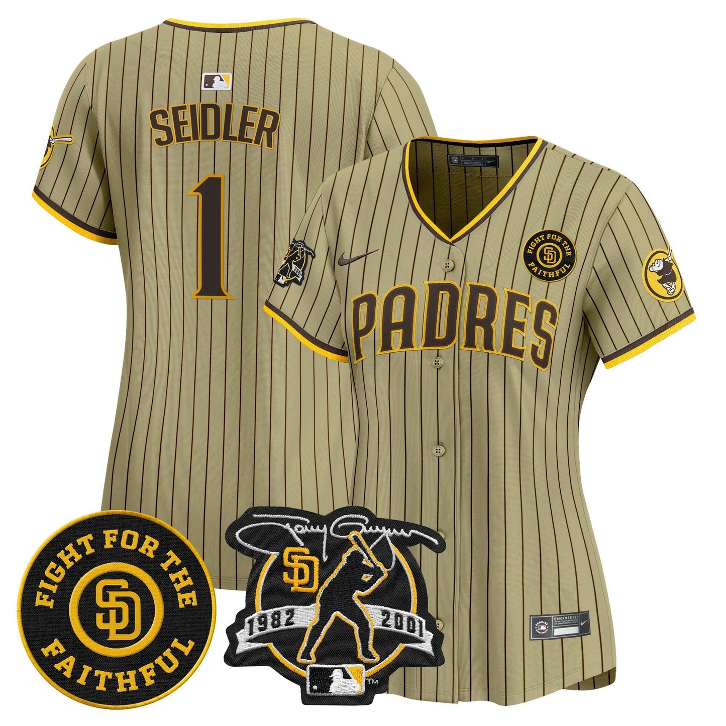 Camisa MLB Women’s Tony Gwynn & Faithful Patch Vapor Premier Limited Jersey