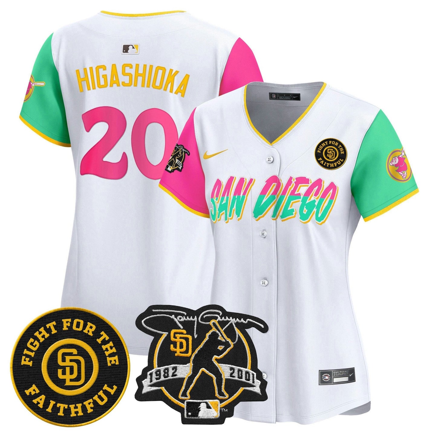 Camisa MLB Women’s Tony Gwynn & Faithful Patch Vapor Premier Limited Jersey