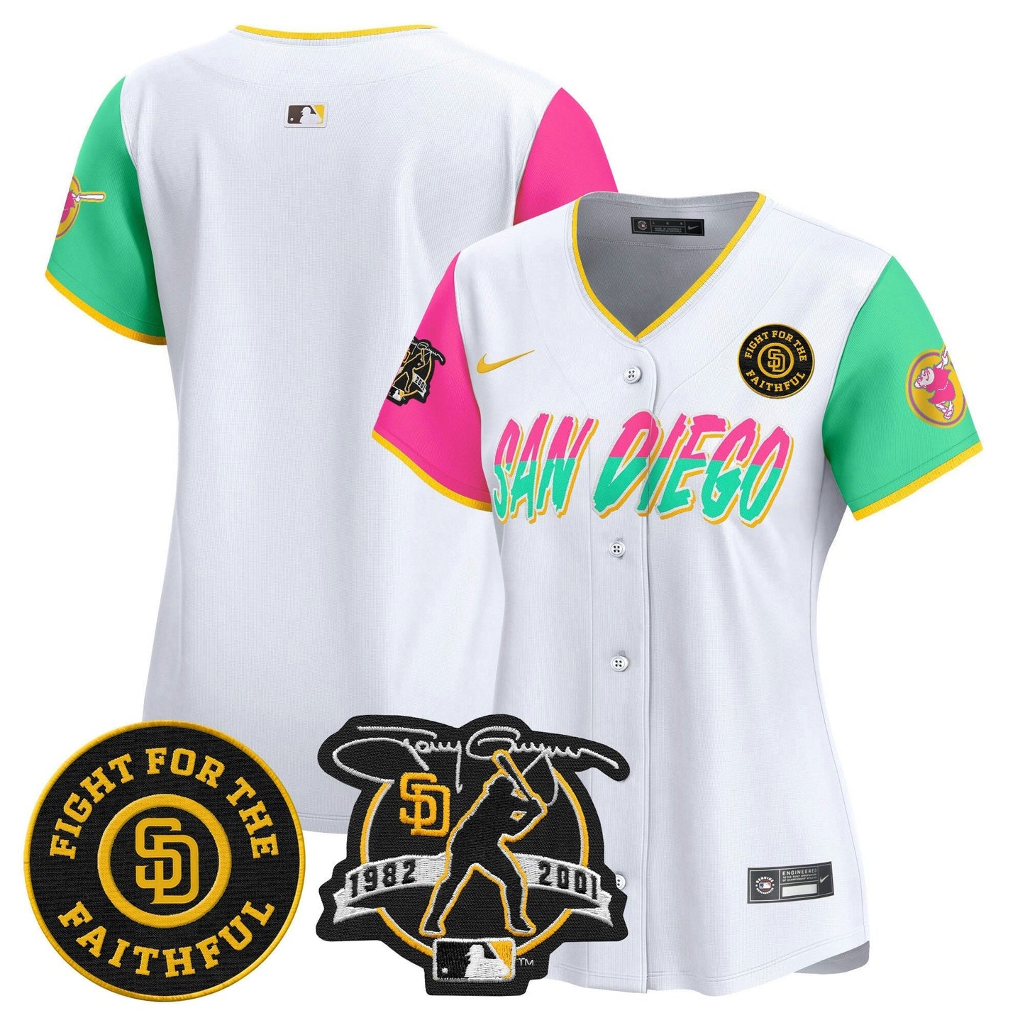 Camisa MLB Women’s Tony Gwynn & Faithful Patch Vapor Premier Limited Jersey