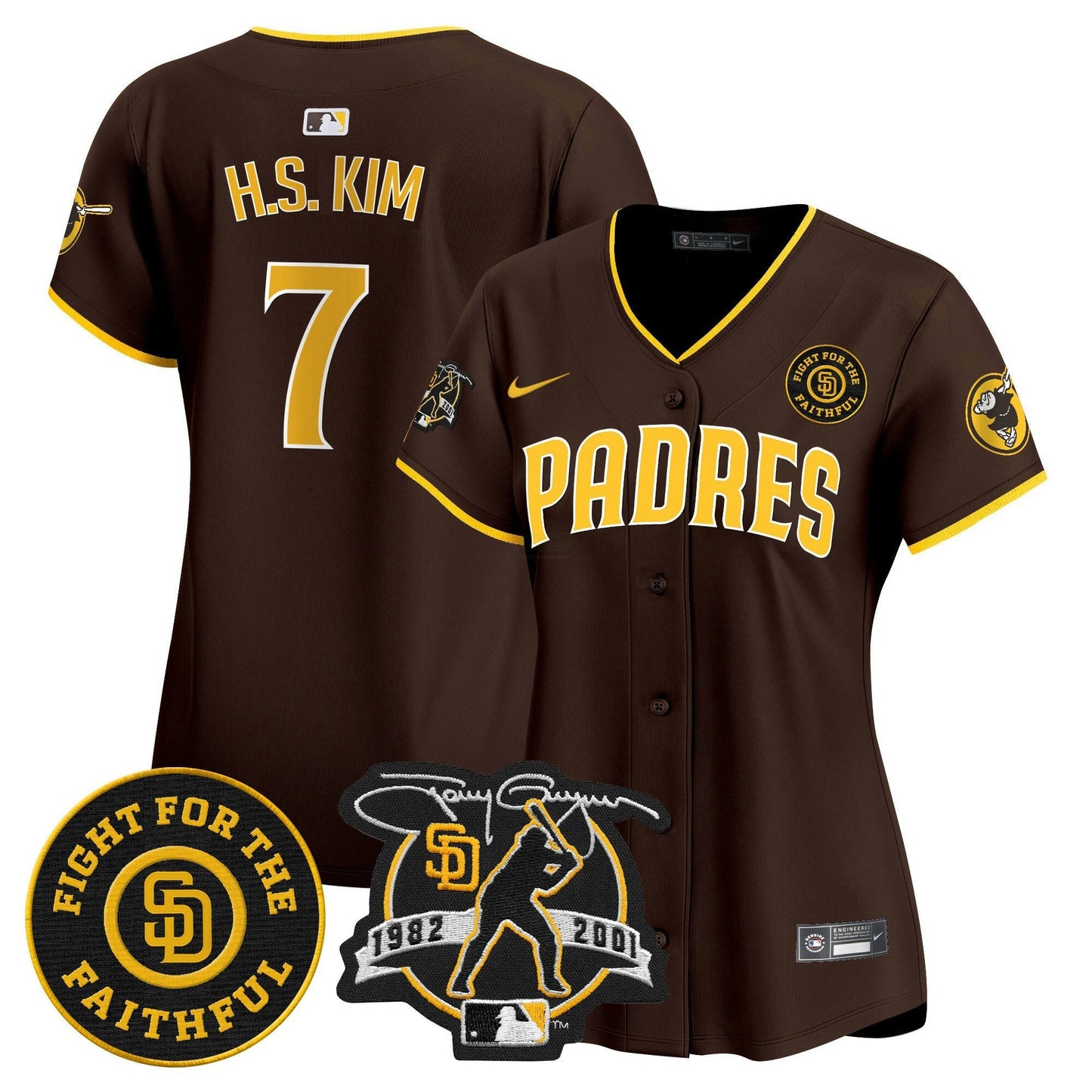 Camisa MLB Women’s Tony Gwynn & Faithful Patch Vapor Premier Limited Jersey