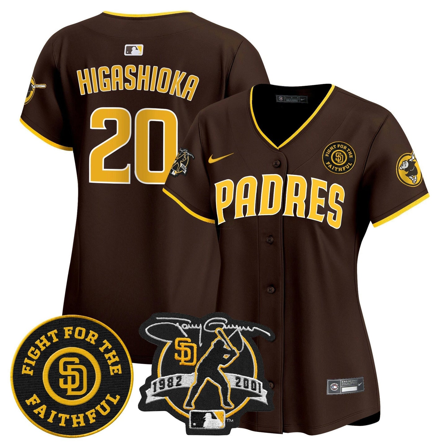 Camisa MLB Women’s Tony Gwynn & Faithful Patch Vapor Premier Limited Jersey