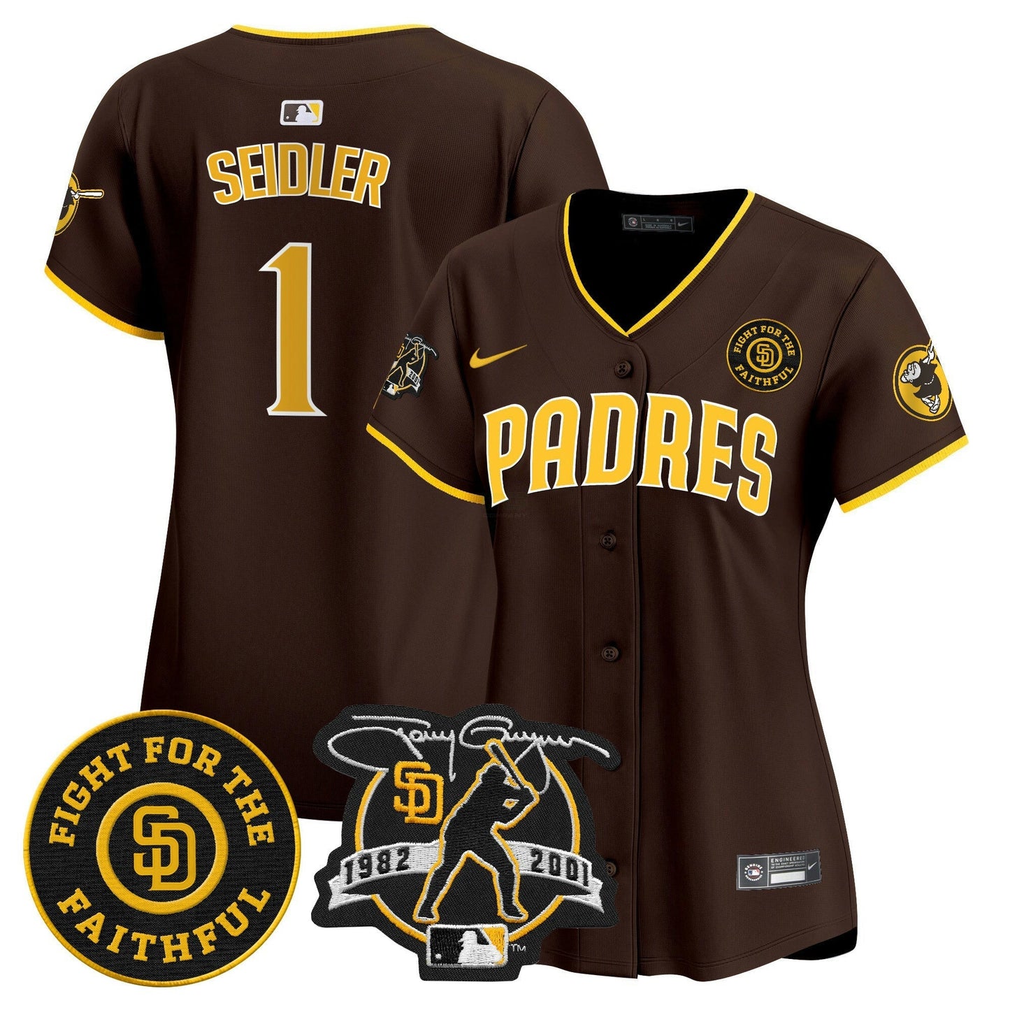 Camisa MLB Women’s Tony Gwynn & Faithful Patch Vapor Premier Limited Jersey