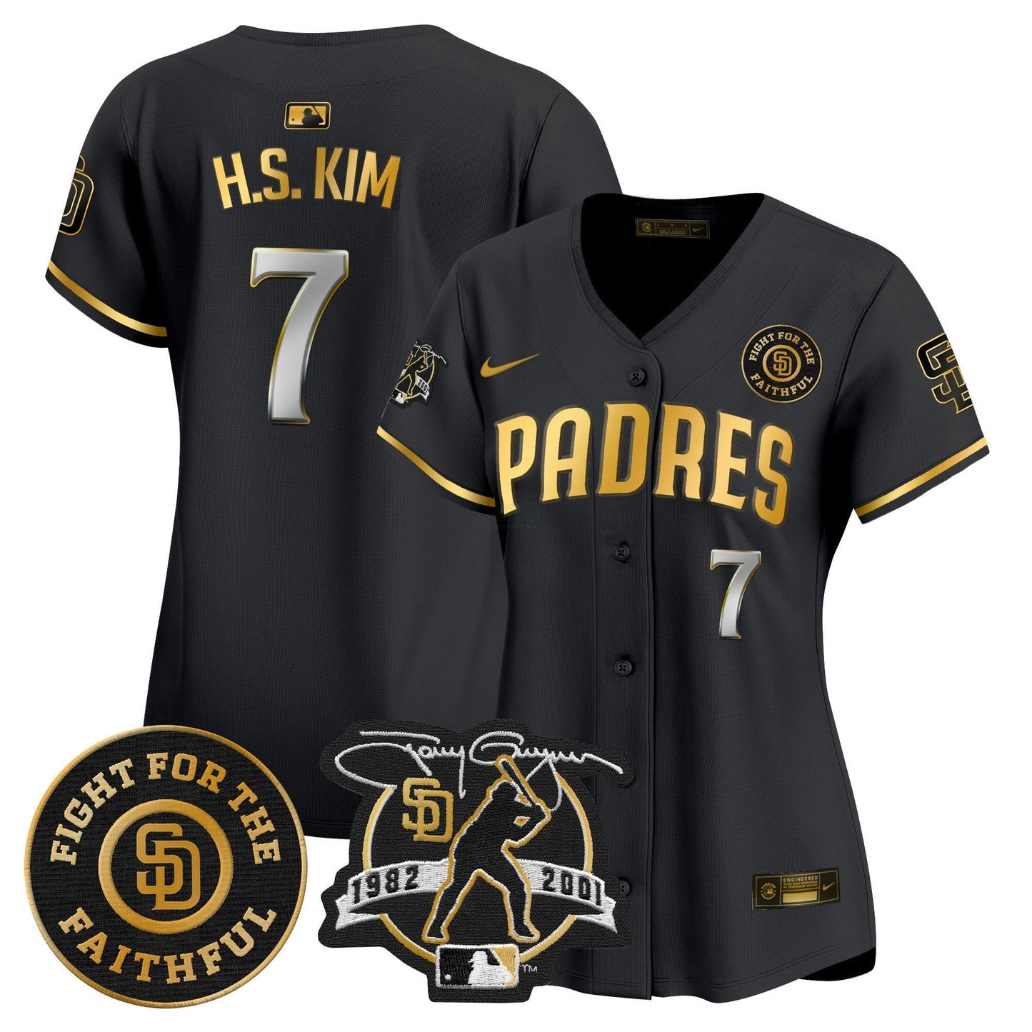 Camisa MLB Women’s Tony Gwynn & Faithful Patch Vapor Premier Limited Jersey