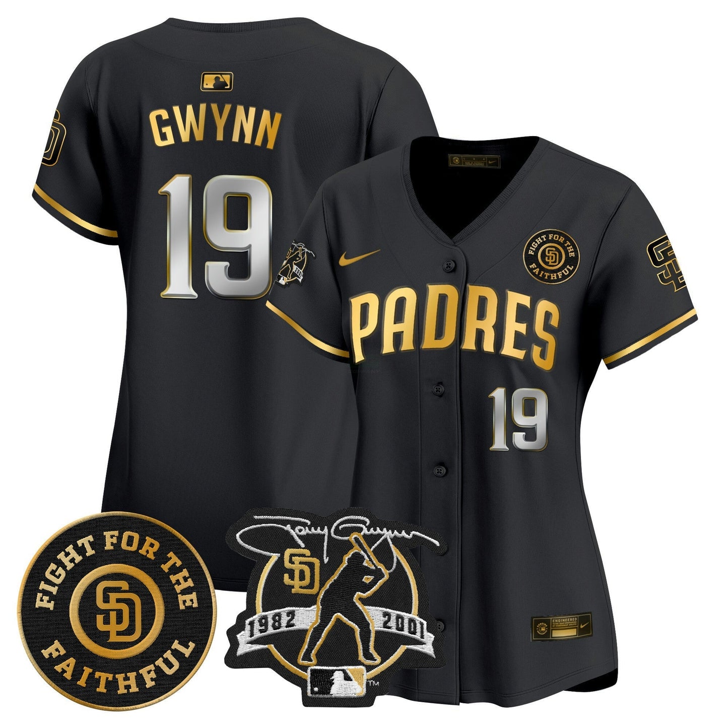 Camisa MLB Women’s Tony Gwynn & Faithful Patch Vapor Premier Limited Jersey