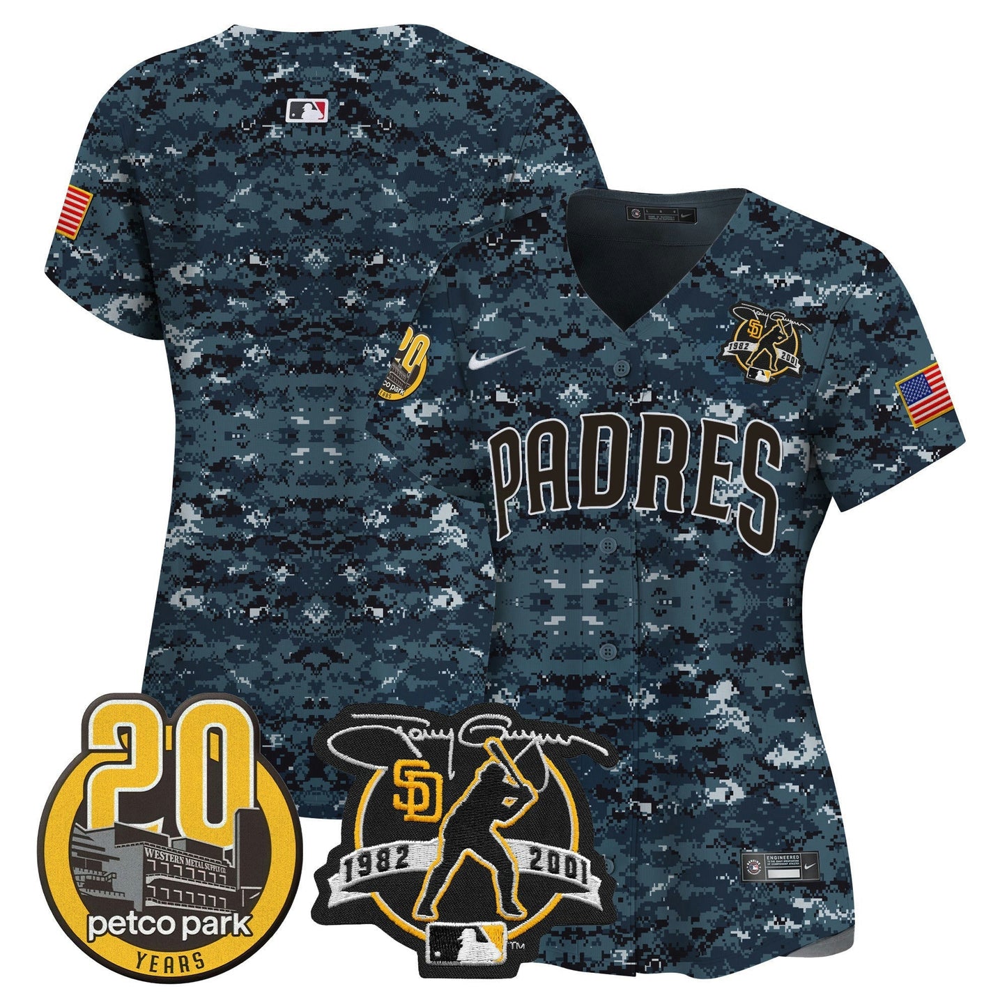 Camisa MLB Women’s Tony Gwynn & Petco Park 20th Patch USMC Vapor Premier Limited Jersey
