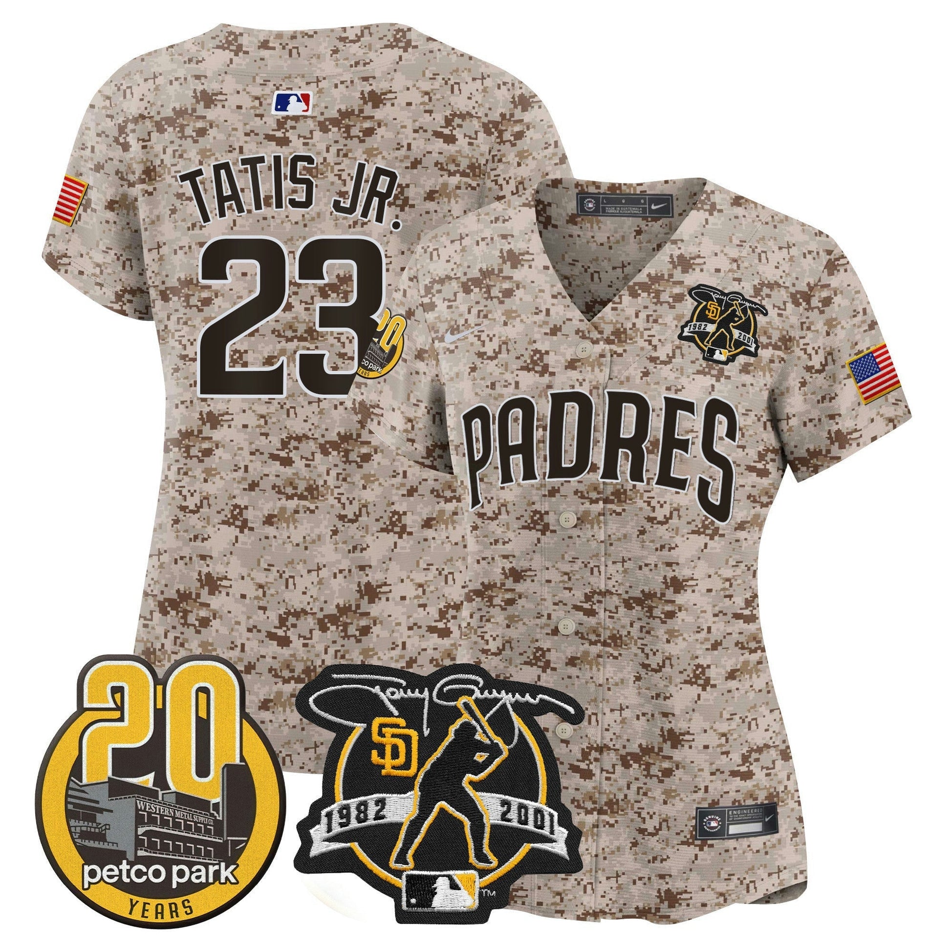 Camisa MLB Women’s Tony Gwynn & Petco Park 20th Patch USMC Vapor Premier Limited Jersey