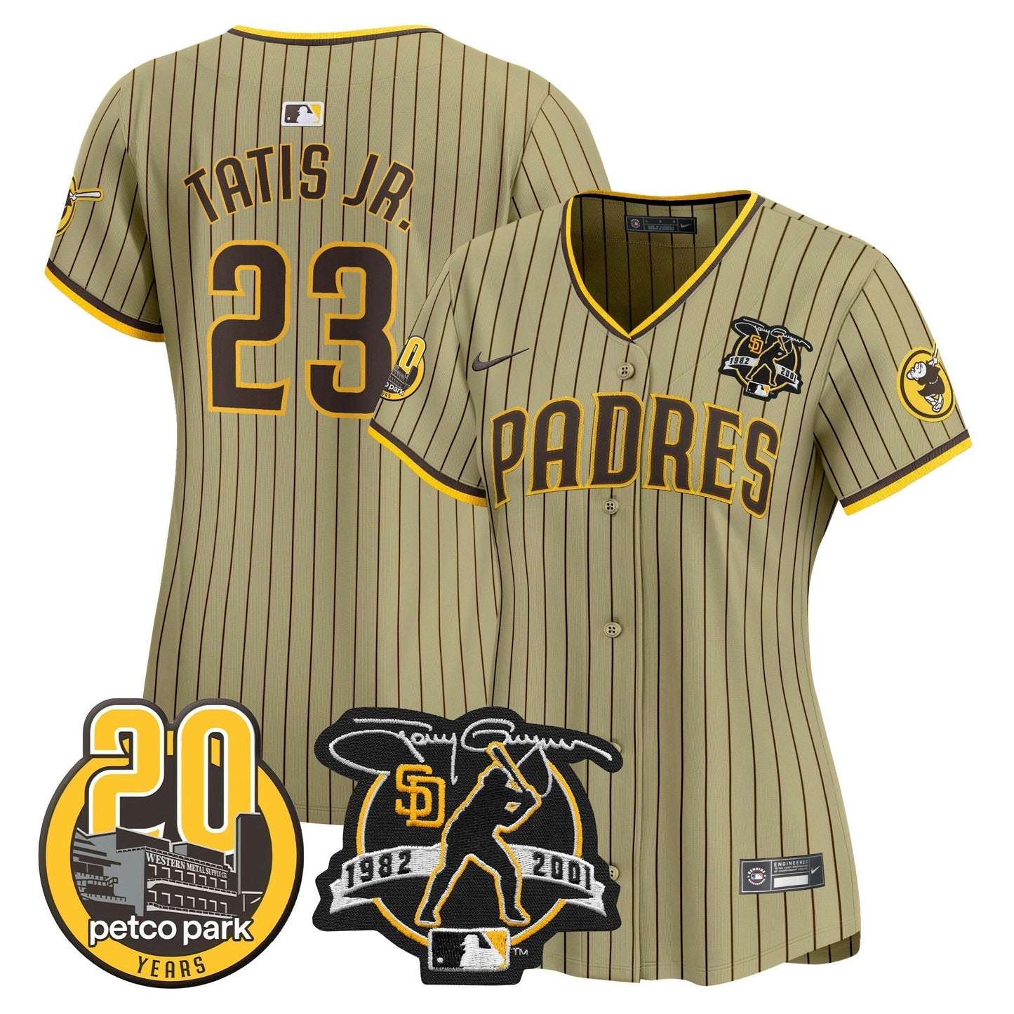 Camisa MLB Women’s Tony Gwynn & Petco Park 20th Patch Vapor Premier Limited Jersey