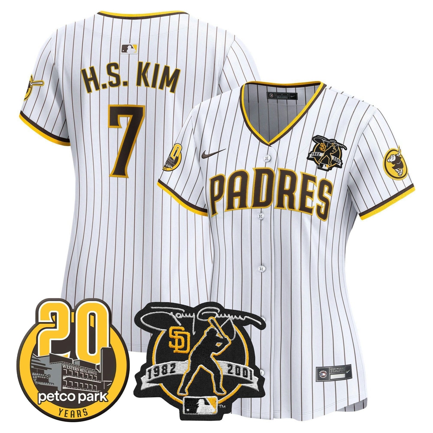 Camisa MLB Women’s Tony Gwynn & Petco Park 20th Patch Vapor Premier Limited Jersey