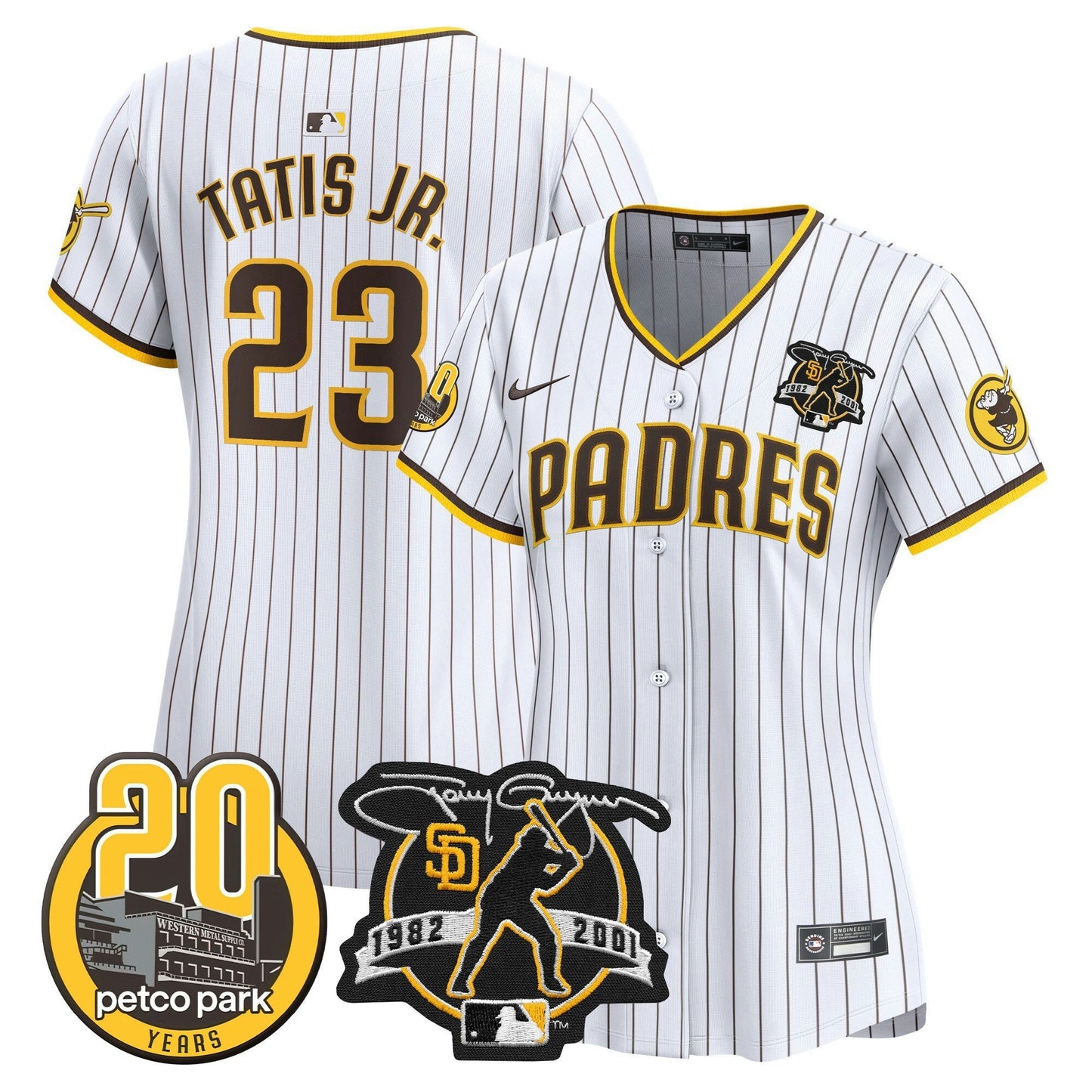 Camisa MLB Women’s Tony Gwynn & Petco Park 20th Patch Vapor Premier Limited Jersey