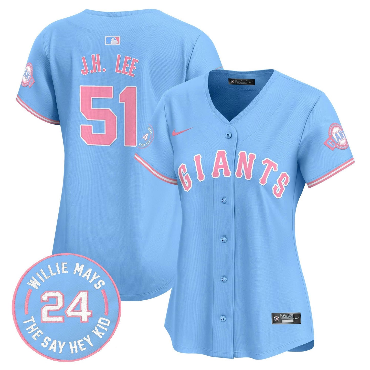 Camisa MLB Women’s Unisex San Francisco Bubblegum Pink Vapor Premier Limited Jersey