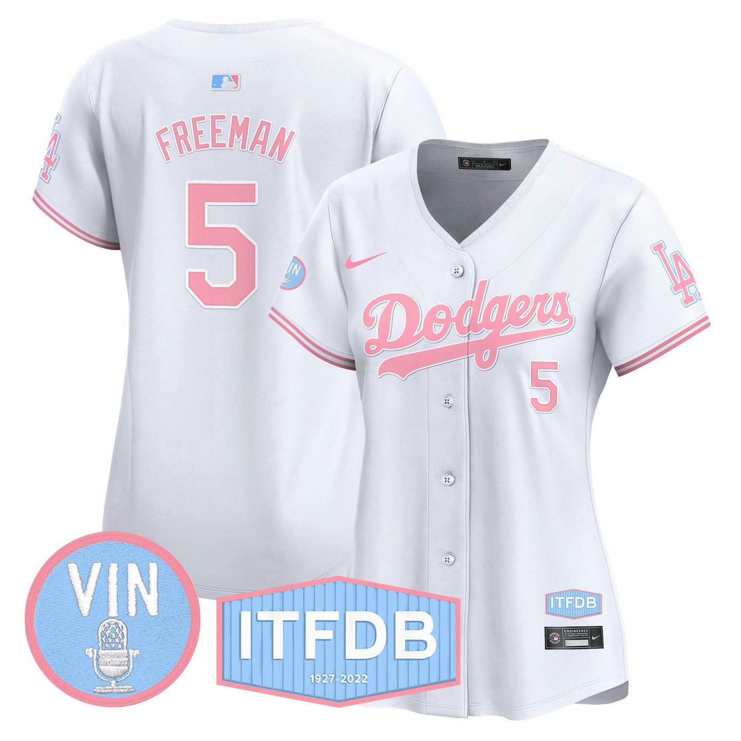 Camisa MLB Women’s Vin ITFDB Patch Bubblegum Pink Vapor Premier Limited Jersey