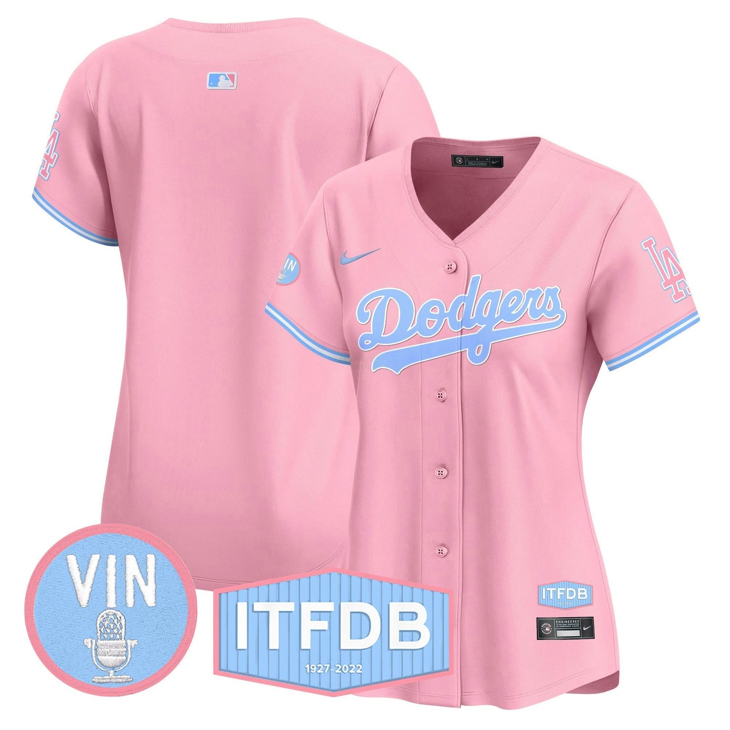 Camisa MLB Women’s Vin ITFDB Patch Bubblegum Pink Vapor Premier Limited Jersey