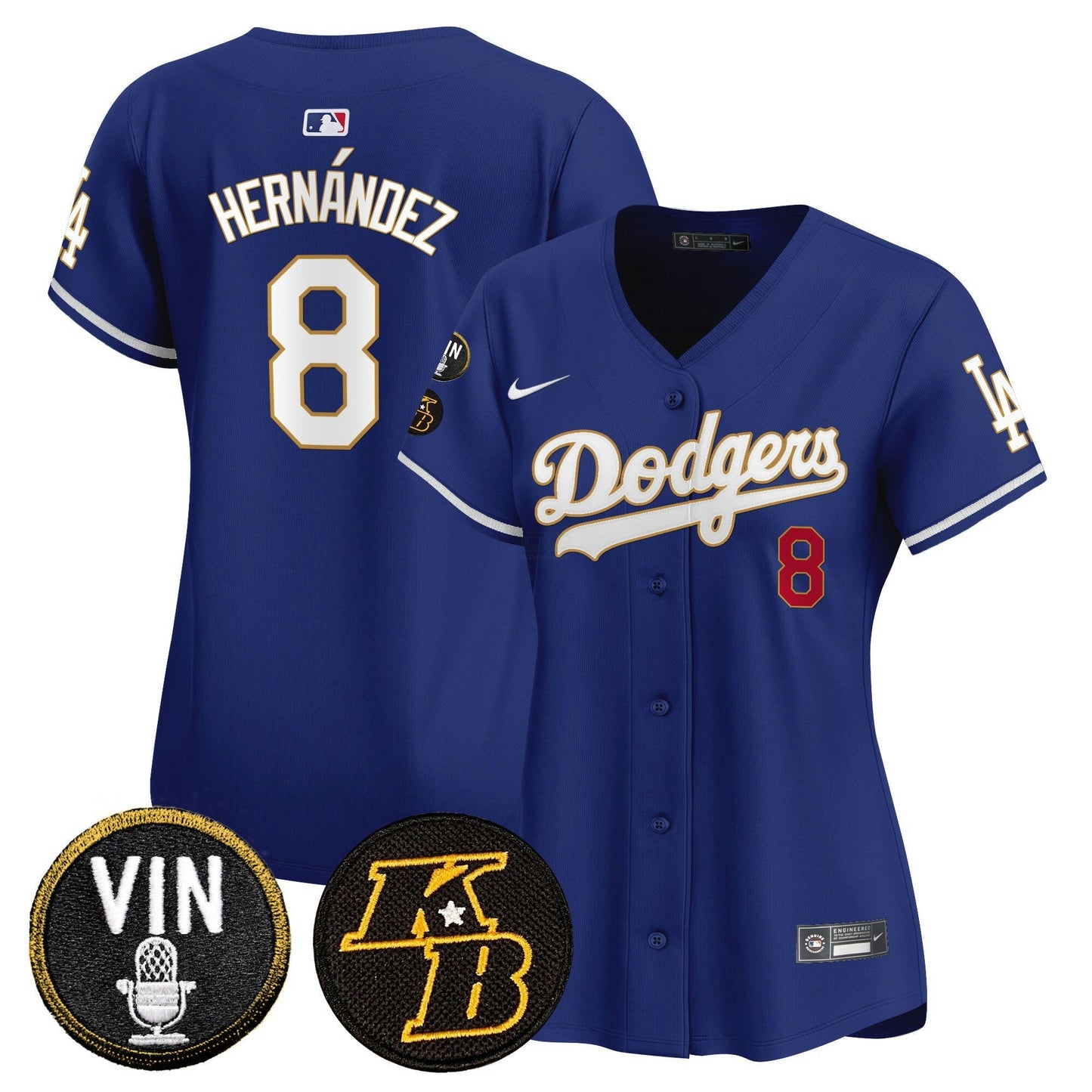 Camisa MLB Women’s Vin & Kobe Patch Dourada Trim Vapor Premier Limited Jersey