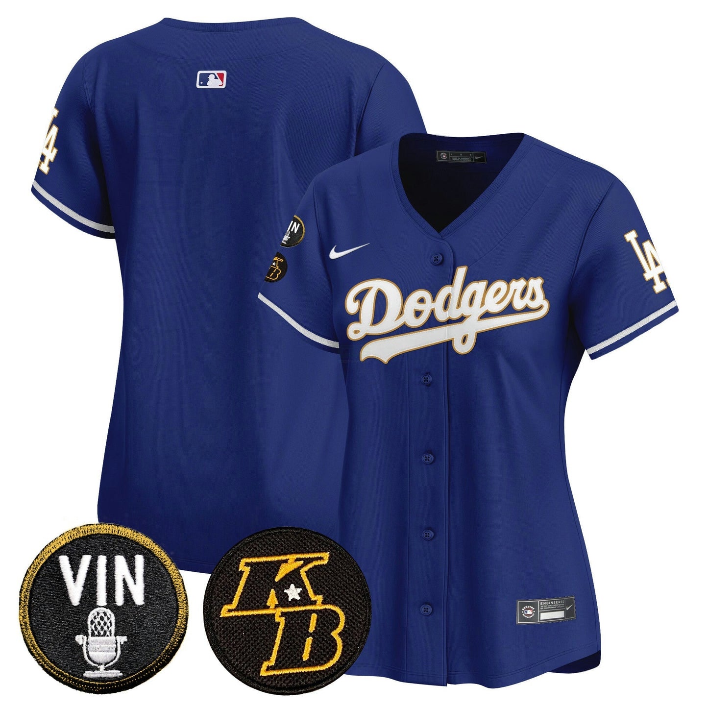 Camisa MLB Women’s Vin & Kobe Patch Dourada Trim Vapor Premier Limited Jersey