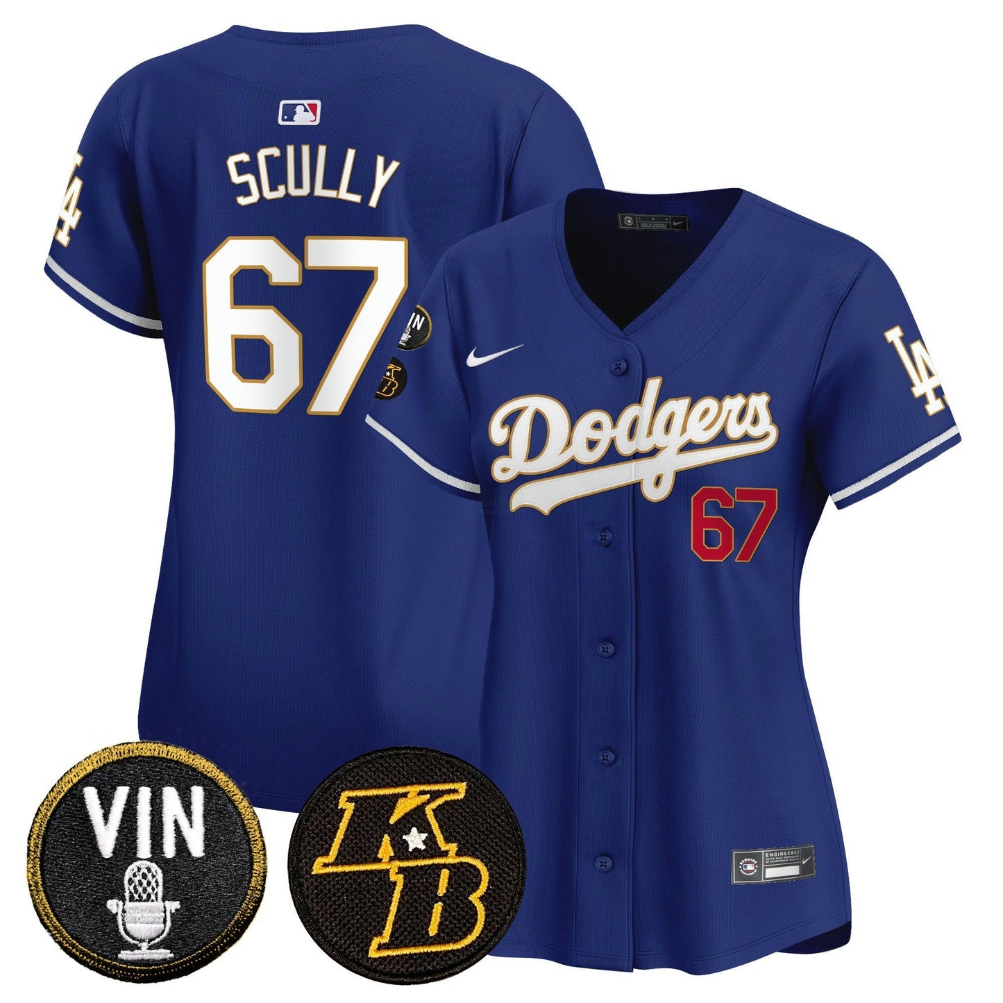 Camisa MLB Women’s Vin & Kobe Patch Dourada Trim Vapor Premier Limited Jersey