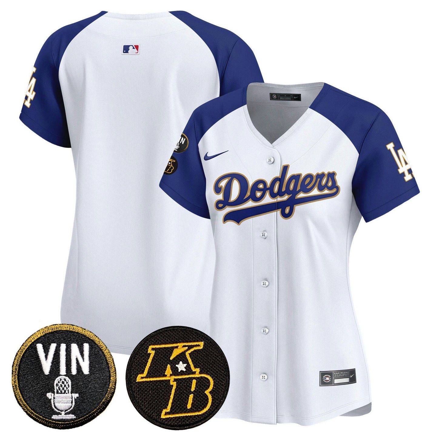 Camisa MLB Women’s Vin & Kobe Patch Dourada Trim Vapor Premier Limited Jersey