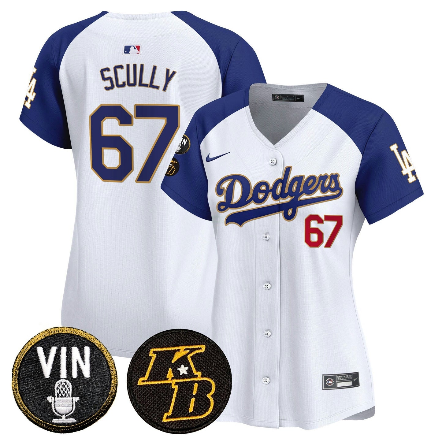 Camisa MLB Women’s Vin & Kobe Patch Dourada Trim Vapor Premier Limited Jersey