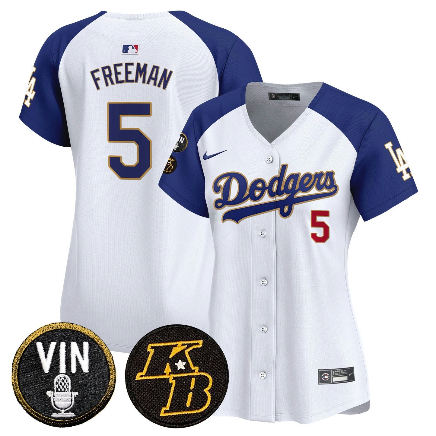 Camisa MLB Women’s Vin & Kobe Patch Dourada Trim Vapor Premier Limited Jersey