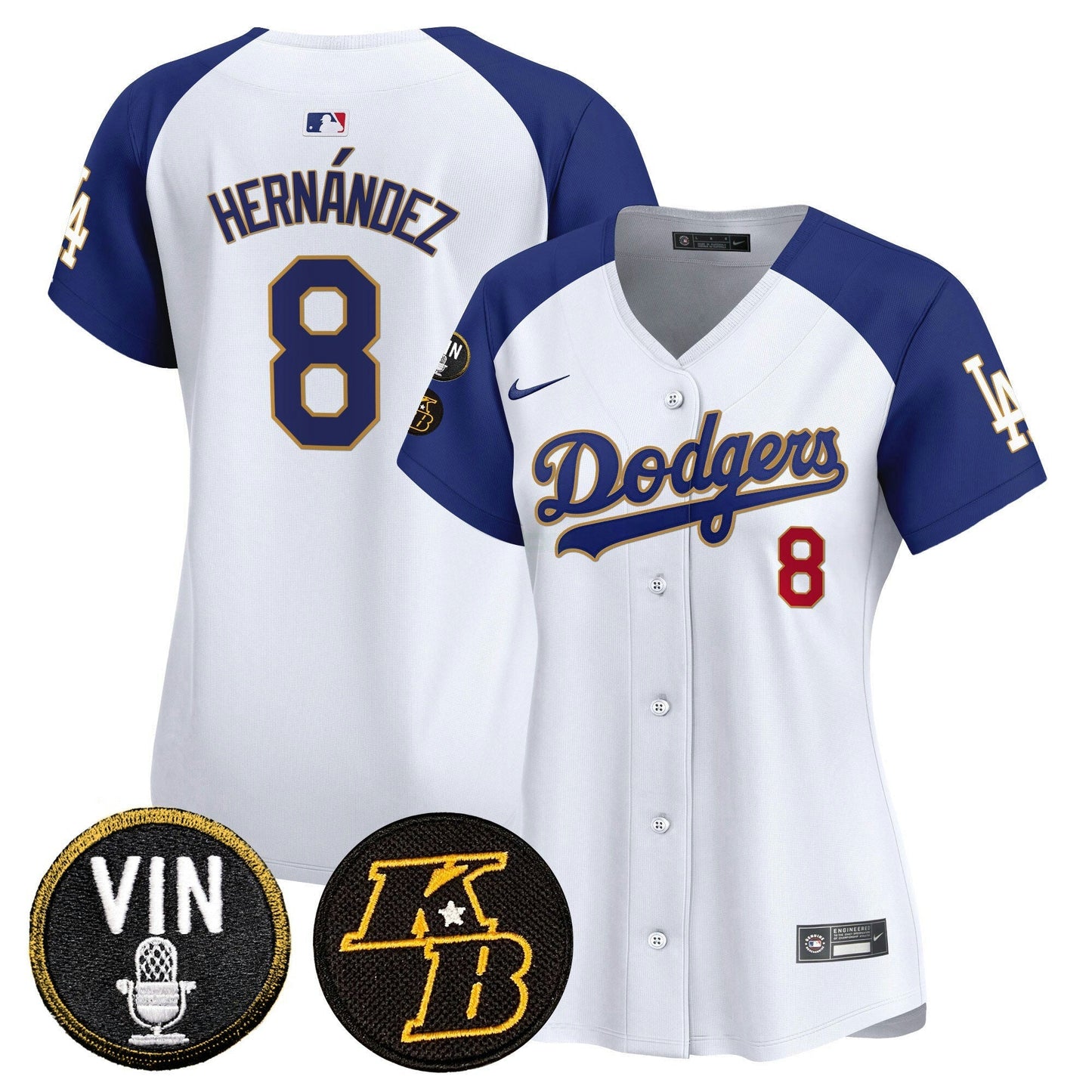 Camisa MLB Women’s Vin & Kobe Patch Dourada Trim Vapor Premier Limited Jersey