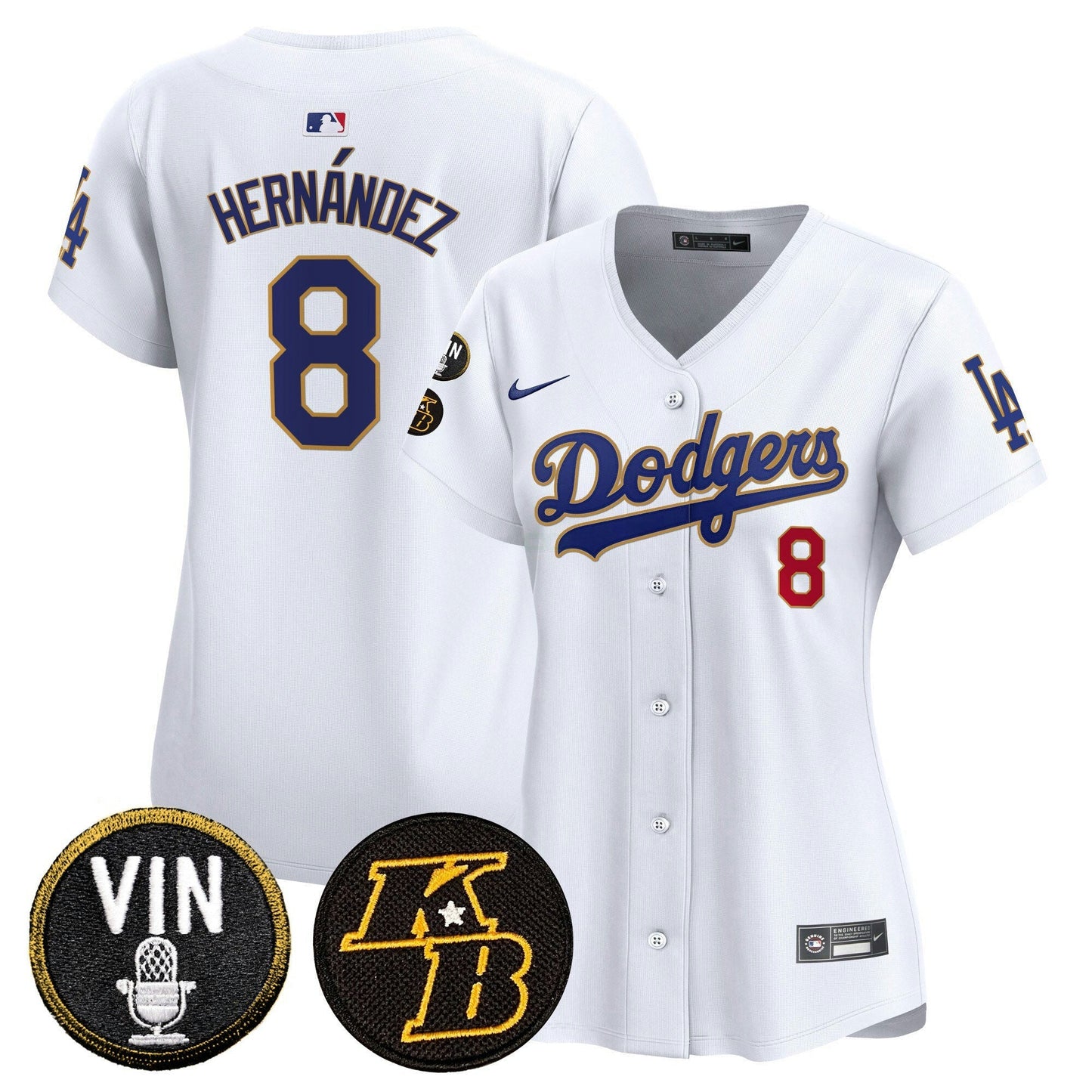 Camisa MLB Women’s Vin & Kobe Patch Dourada Trim Vapor Premier Limited Jersey