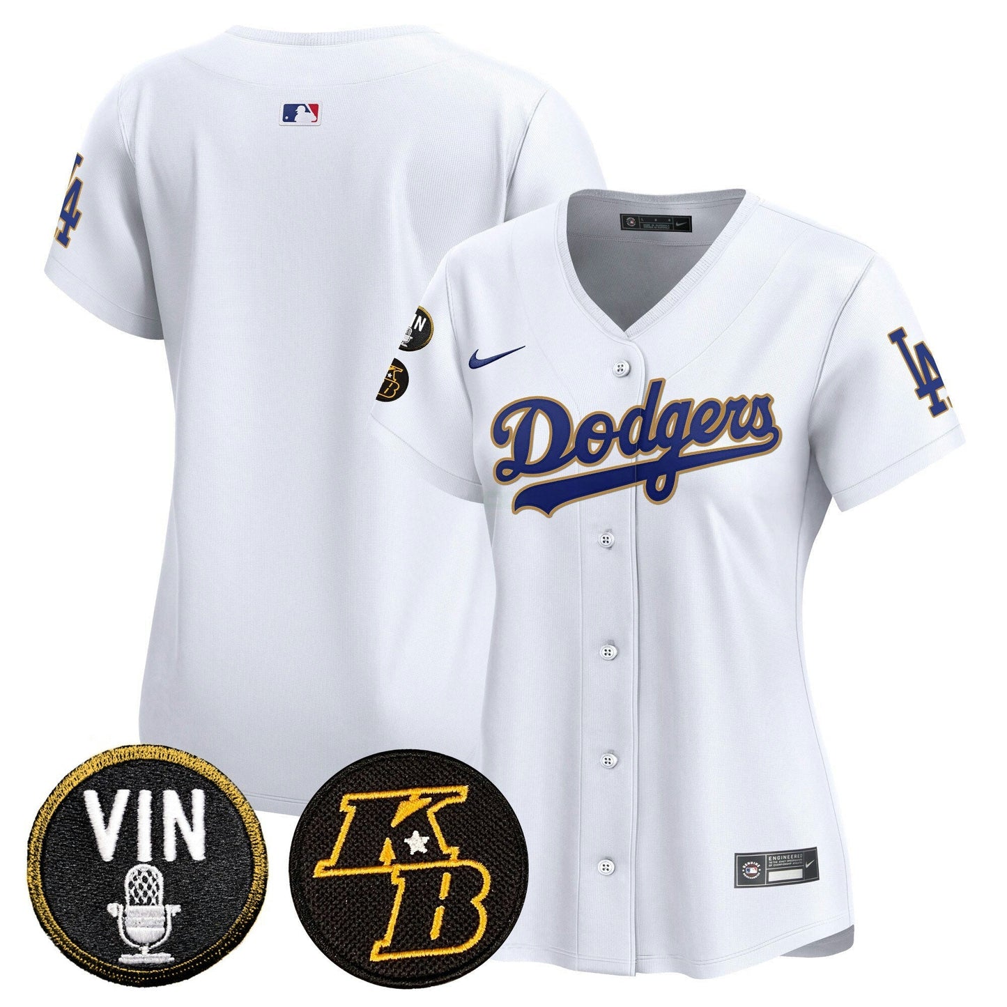 Camisa MLB Women’s Vin & Kobe Patch Dourada Trim Vapor Premier Limited Jersey