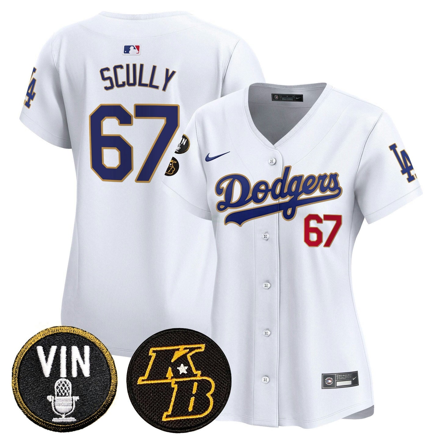 Camisa MLB Women’s Vin & Kobe Patch Dourada Trim Vapor Premier Limited Jersey