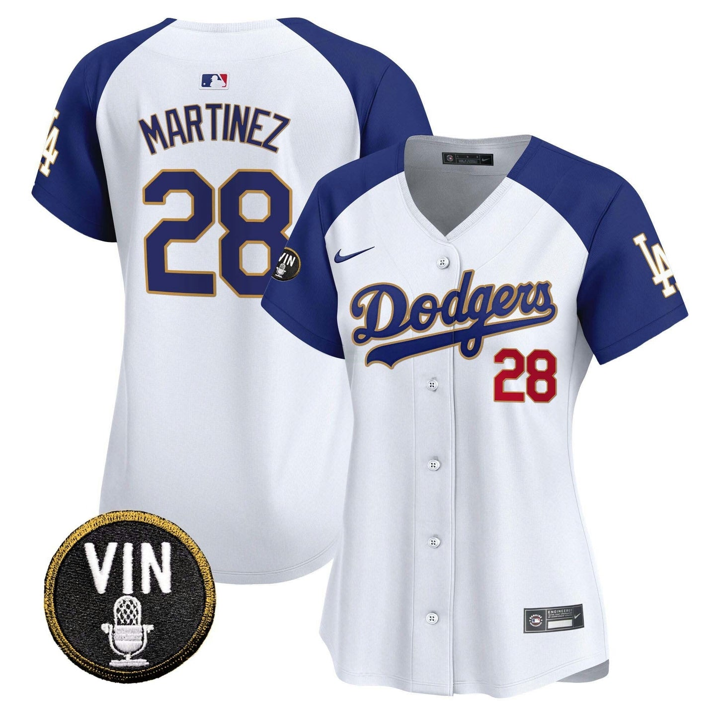 Camisa MLB Women’s Vin Scully Patch Dourada Trim Vapor Premier Limited Jersey
